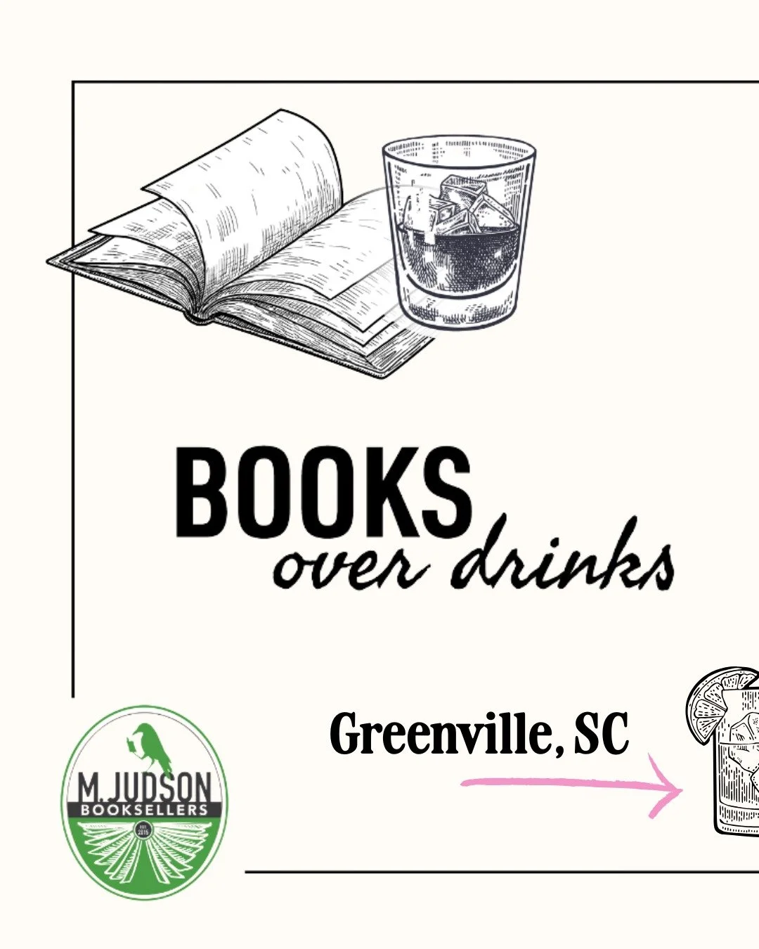Greenville, SC friends - join me @mjudsonbooks on Thursday, September 4 at 7:30PM! Link in bio to RSVP 💕

What to (formally) expect: a signed copy of GRACIE HARRIS IS UNDER CONSTRUCTION, a signature cocktail, and fun book chatter.

What to (informal