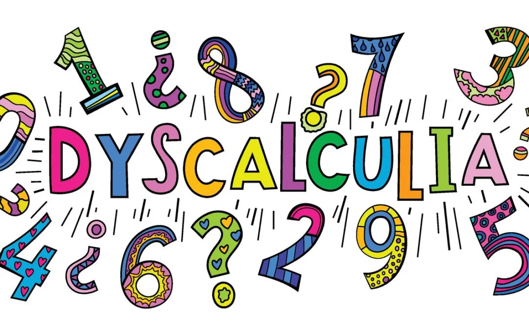 Dyscalculia word with numbers around it