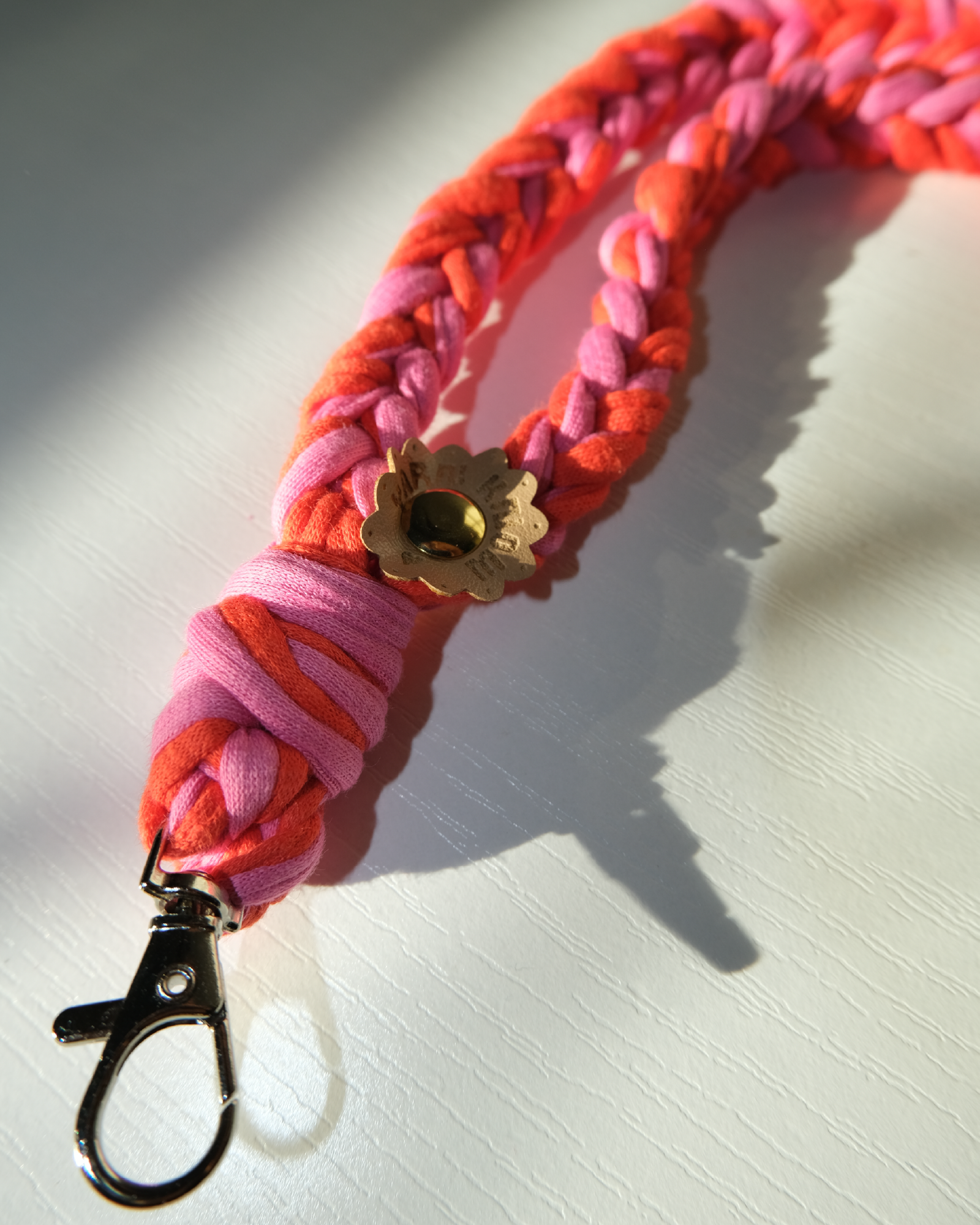 YK Lanyards - Hot Pink & Orange_Closeup