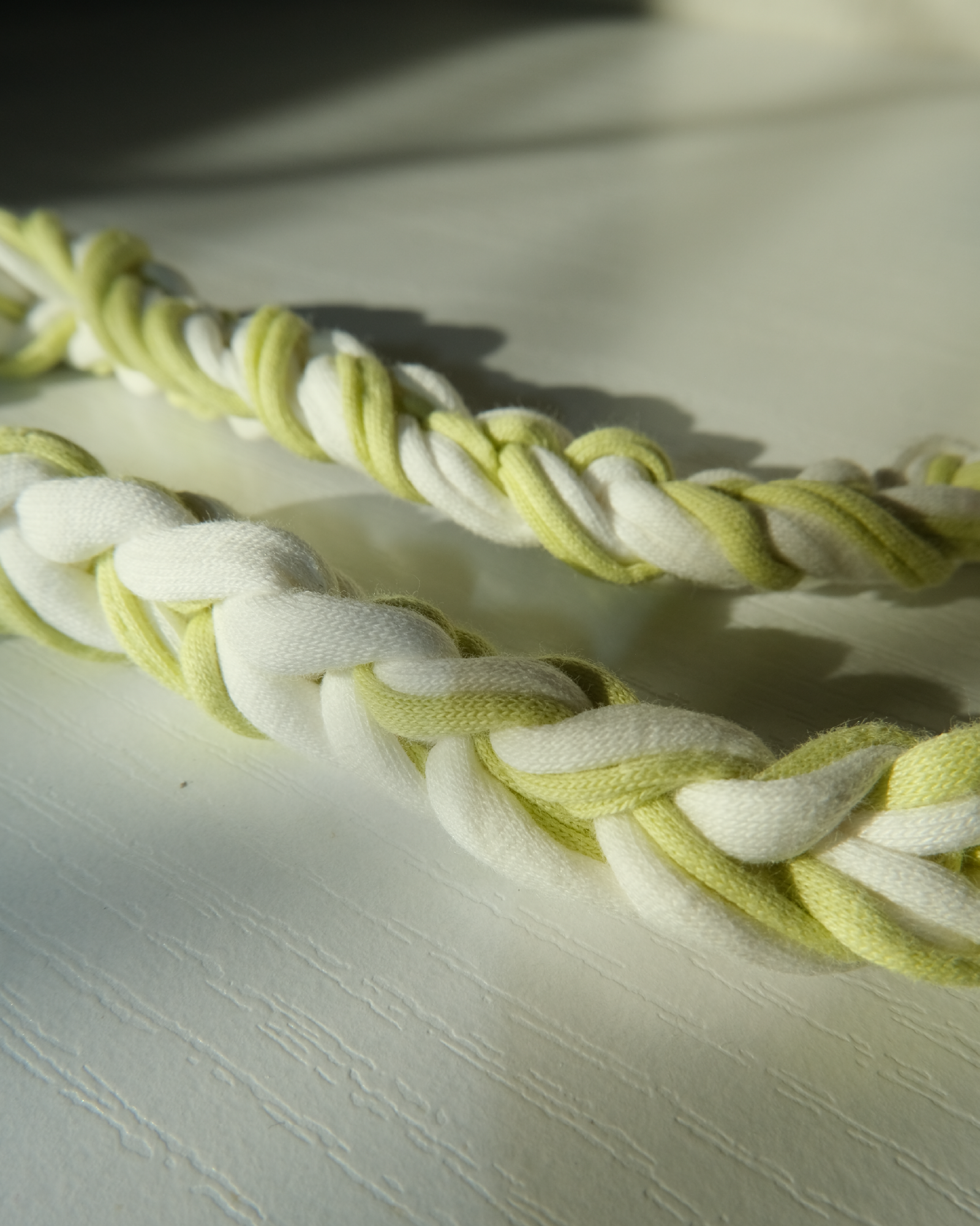 YK Lanyards - Lime Green & White