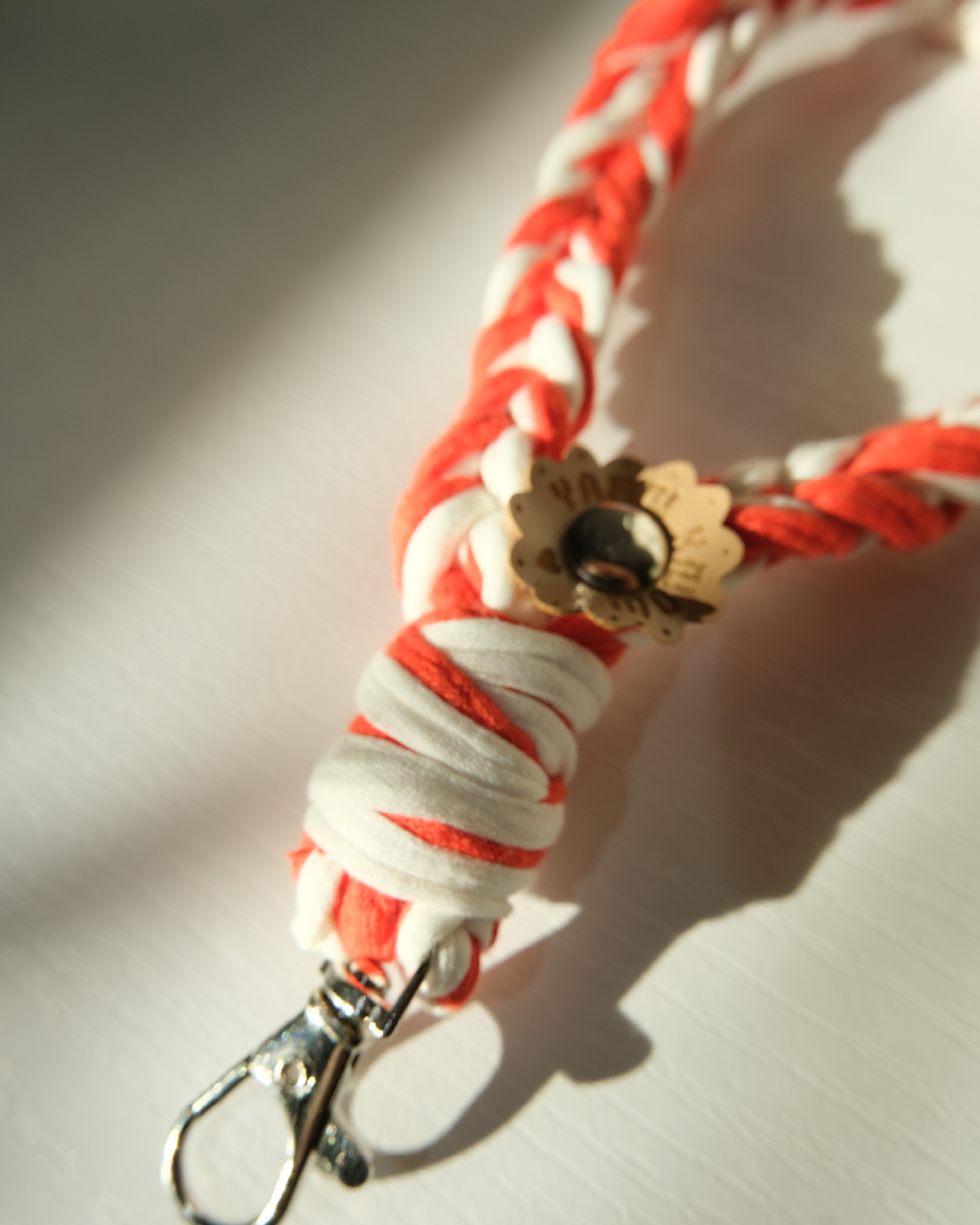 YK Lanyards - Orange & White_Closeup