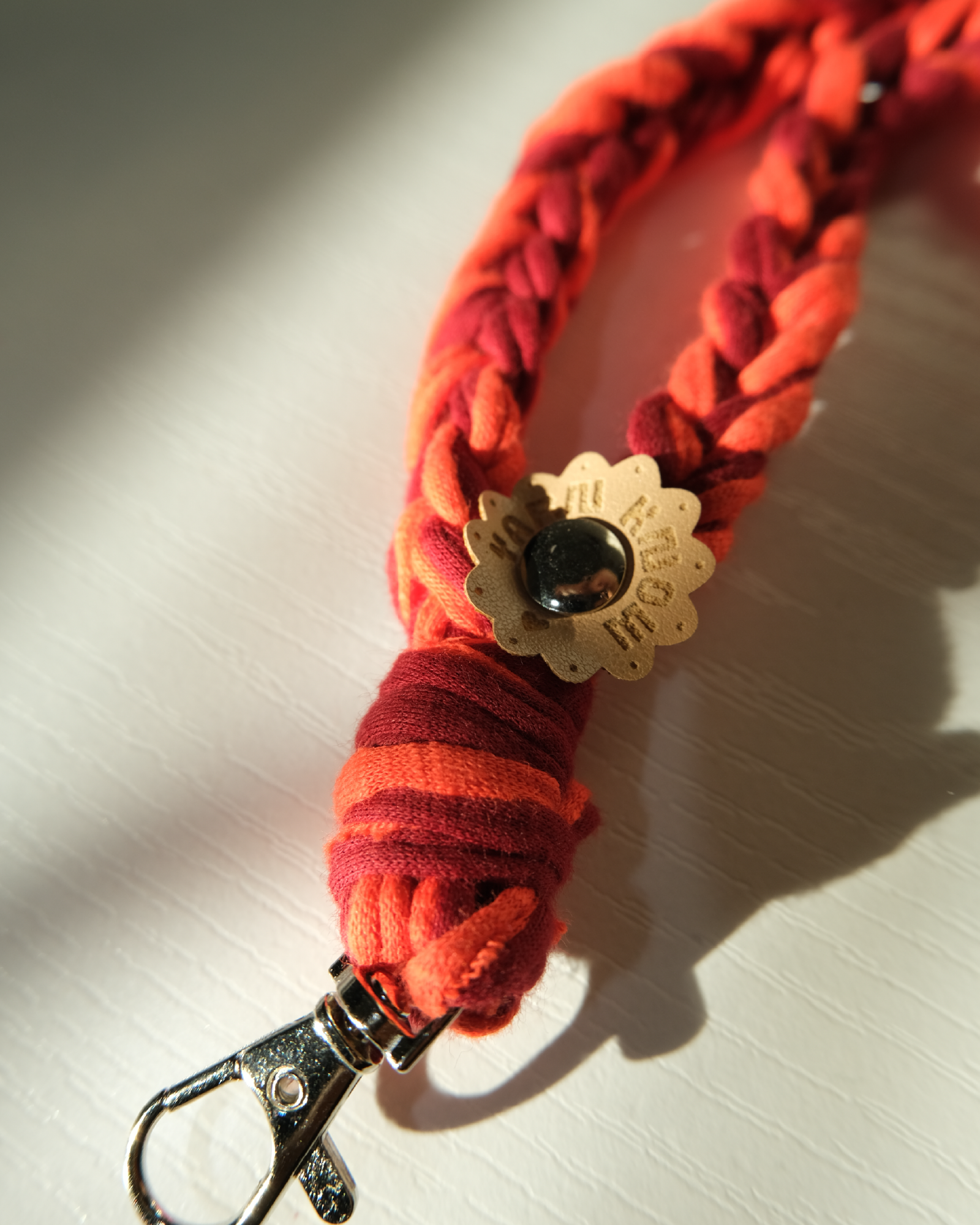 YK Lanyards - Orange & Red Wine_Closeup
