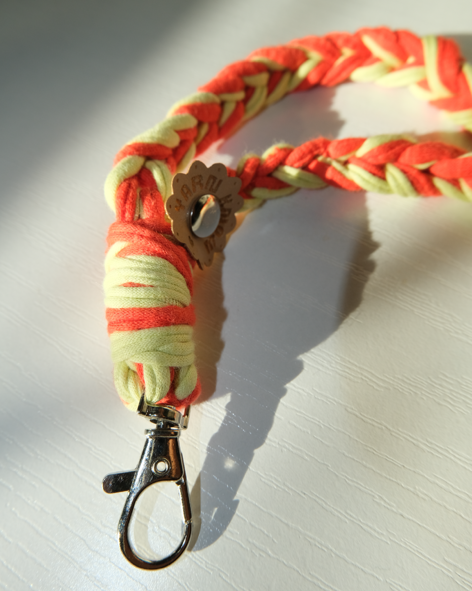 YK Lanyards - Orange & Lime Green_Closeup