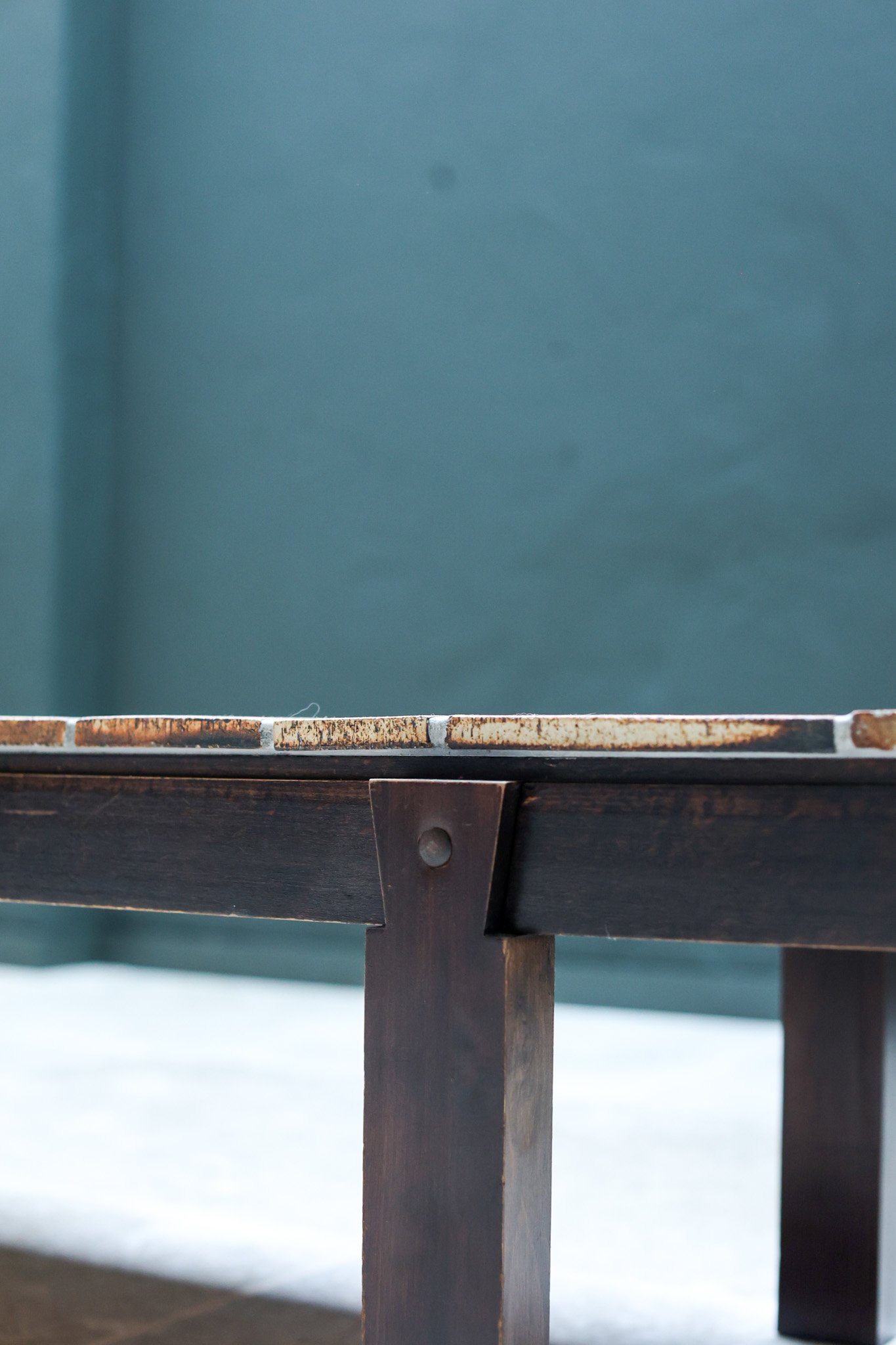 Vintage Biophilic Coffee Table by ROGER CAPRON in ceramic - wood, 1970 — France