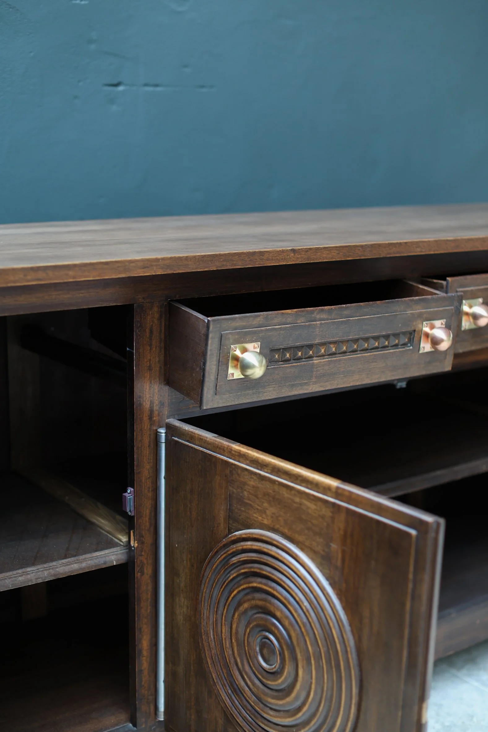 Vintage Charles Dudouyt Oak Credenza - 1950s French Mid-Century Modern Furniture in oak wood, 1950’S — France