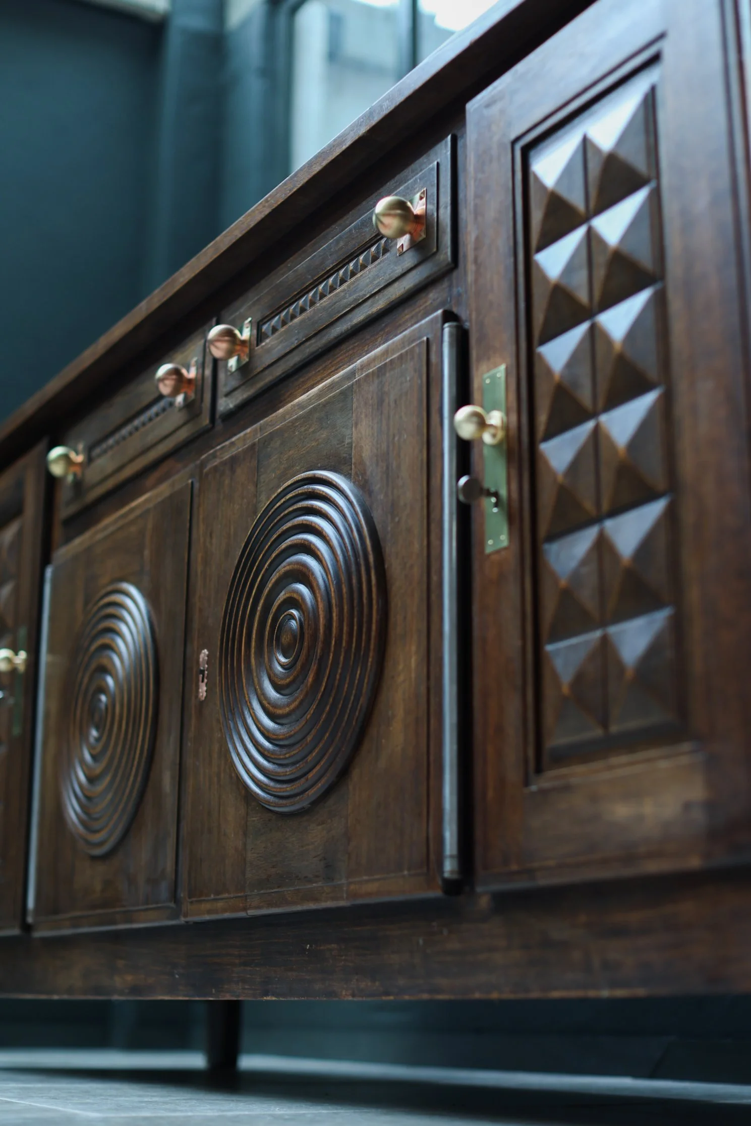 Vintage Charles Dudouyt Oak Credenza - 1950s French Mid-Century Modern Furniture in oak wood, 1950’S — France