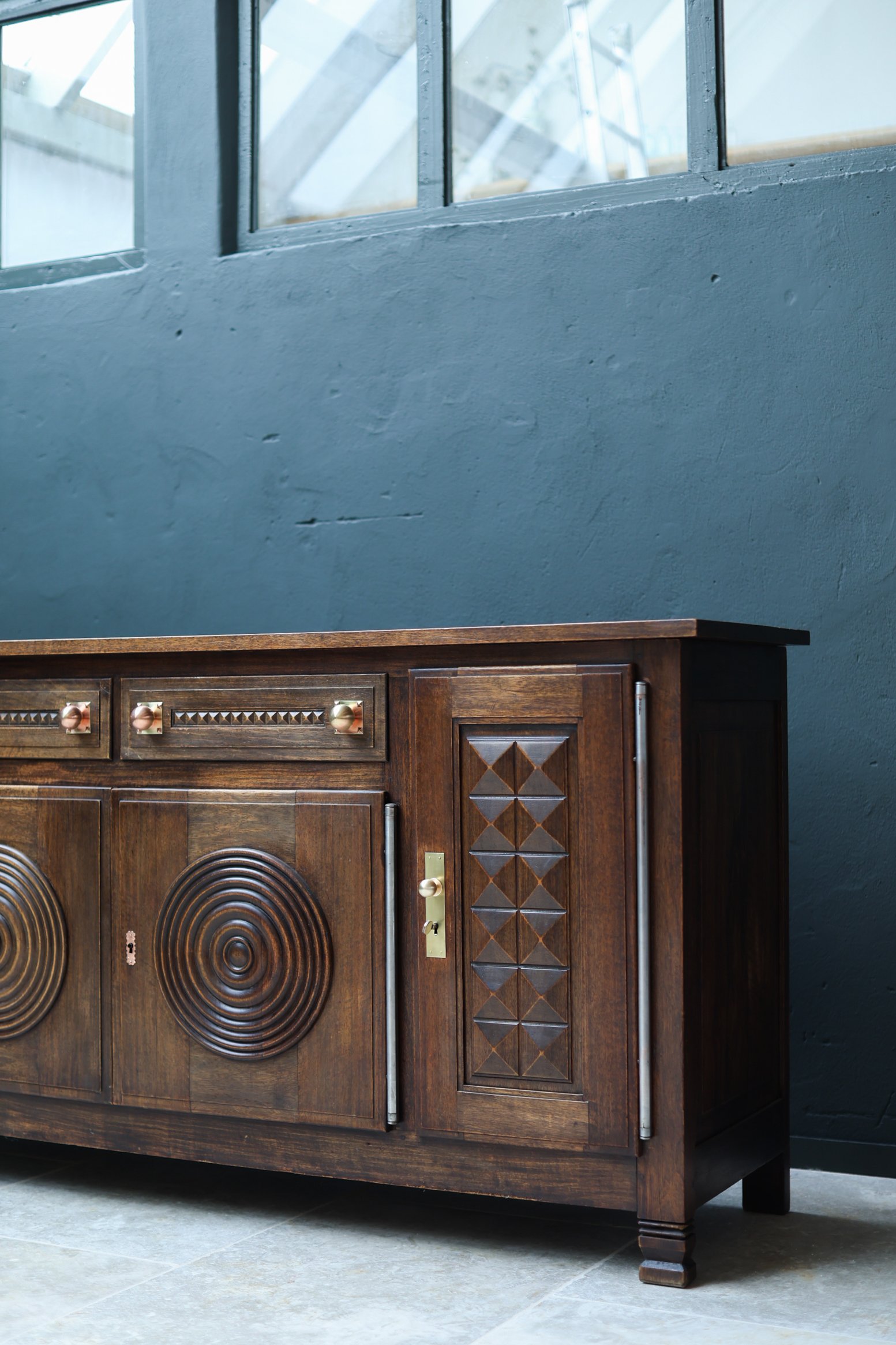 Vintage Charles Dudouyt Oak Credenza - 1950s French Mid-Century Modern Furniture in oak wood, 1950’S — France
