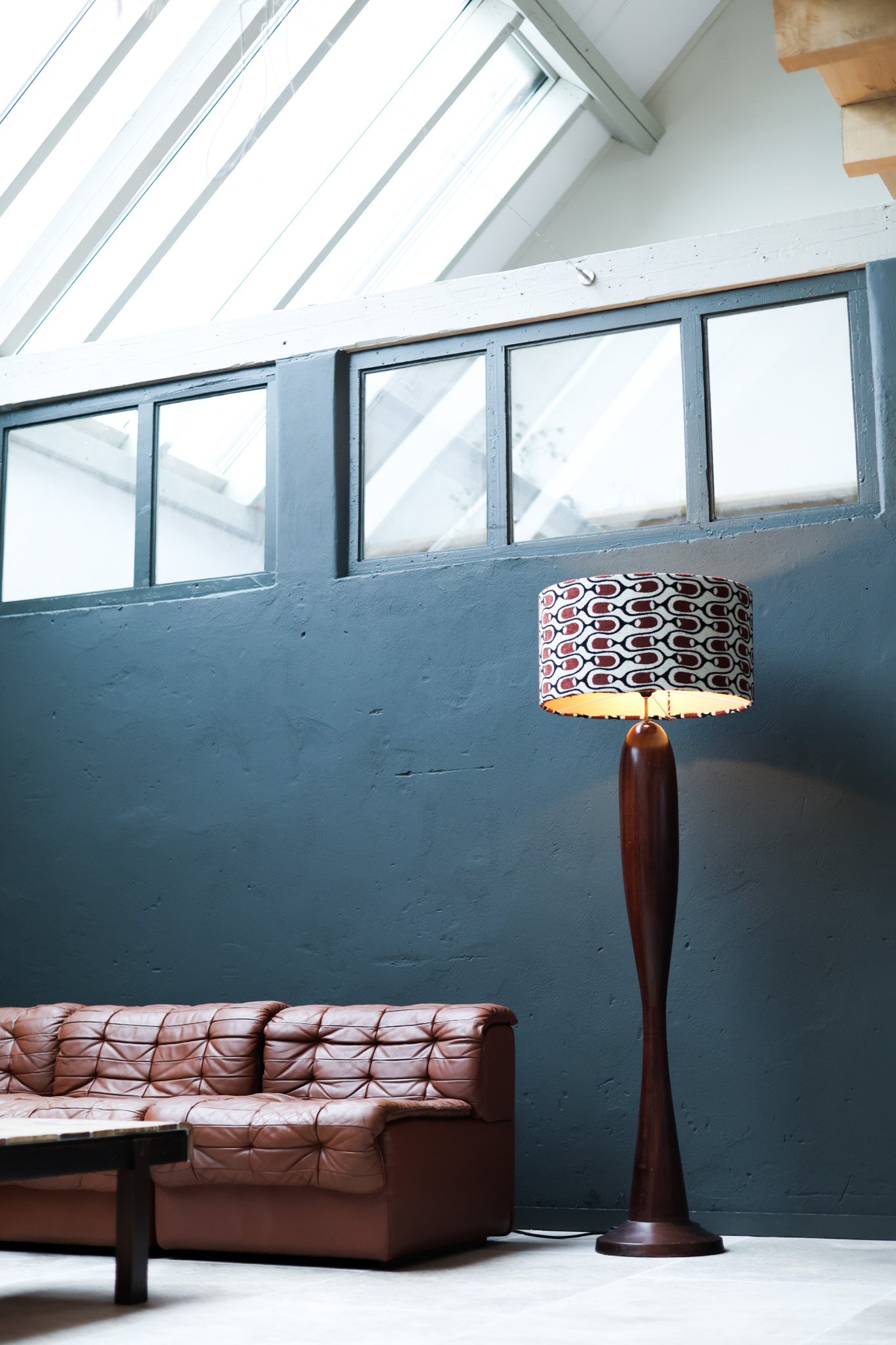 Italian Sculptural Rosewood Floor Lamp