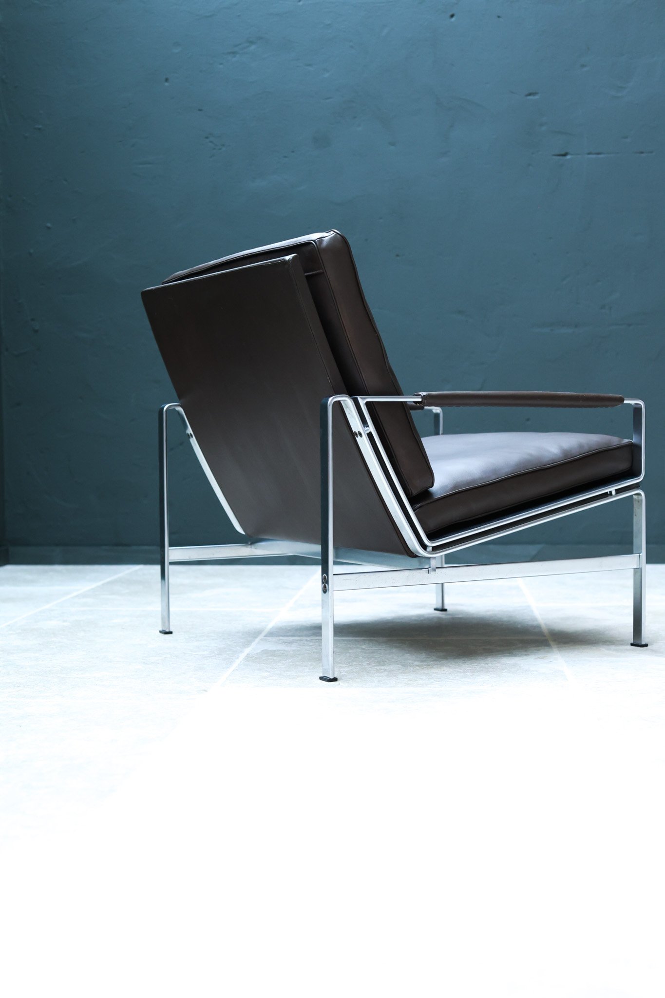 Vintage FK6720 Lounge Chair by FABRICIUS & KASTHOLM for KILL INTERNATIONAL in leather, stainless steel, 1960s — Germany