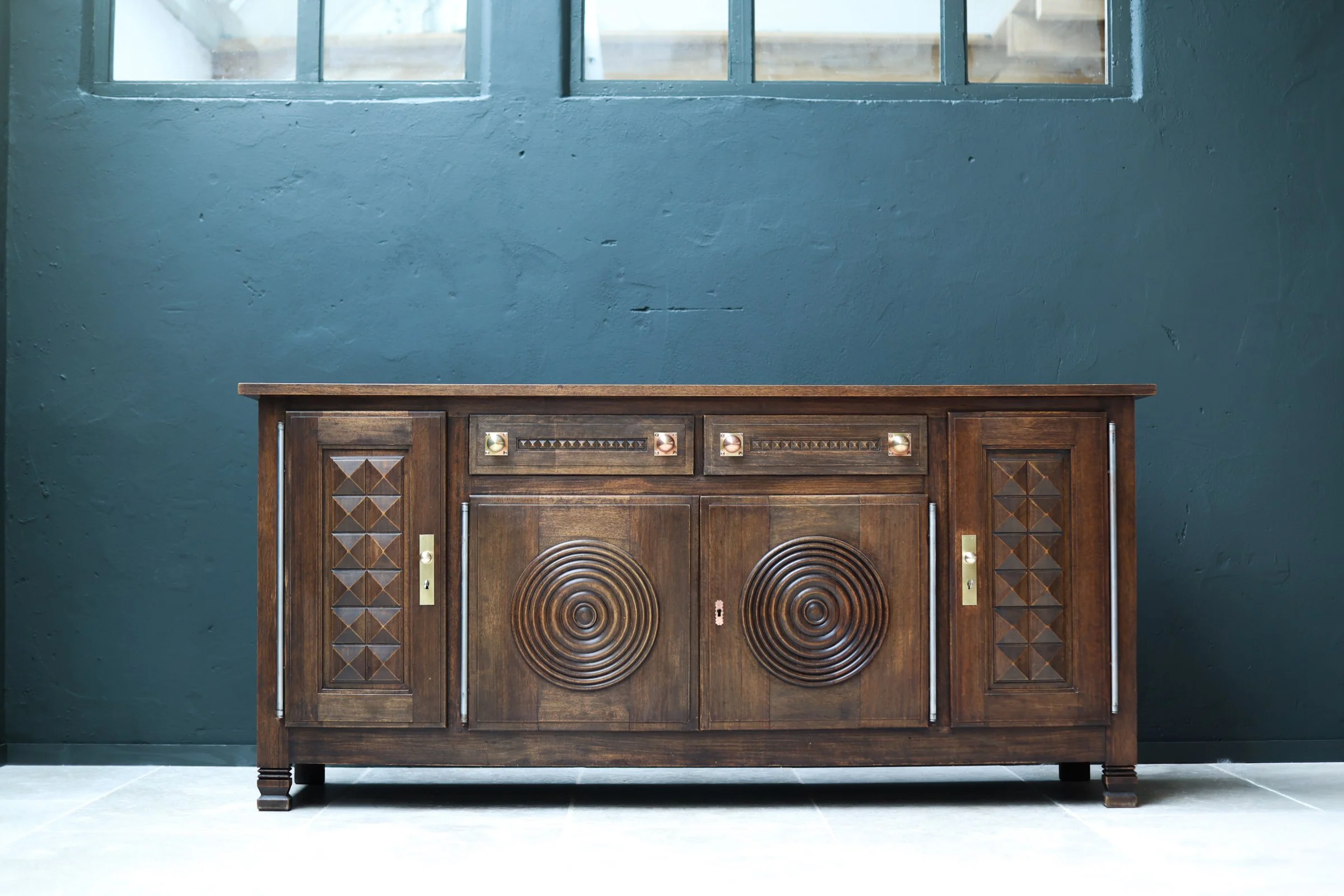 Vintage Charles Dudouyt Oak Credenza - 1950s French Mid-Century Modern Furniture in oak wood, 1950’S — France