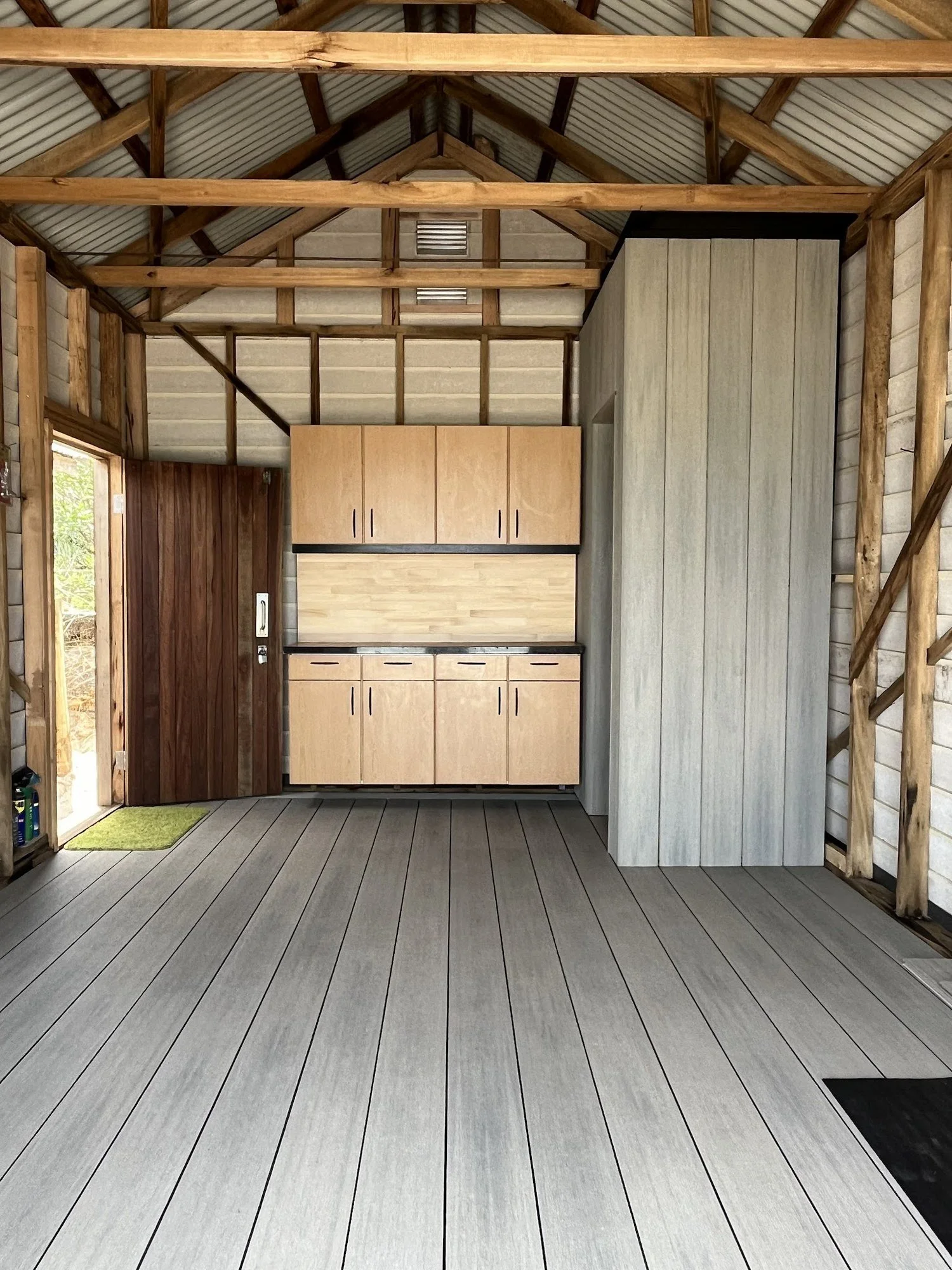 Ekodeck composite floor on a Chelsea beach box