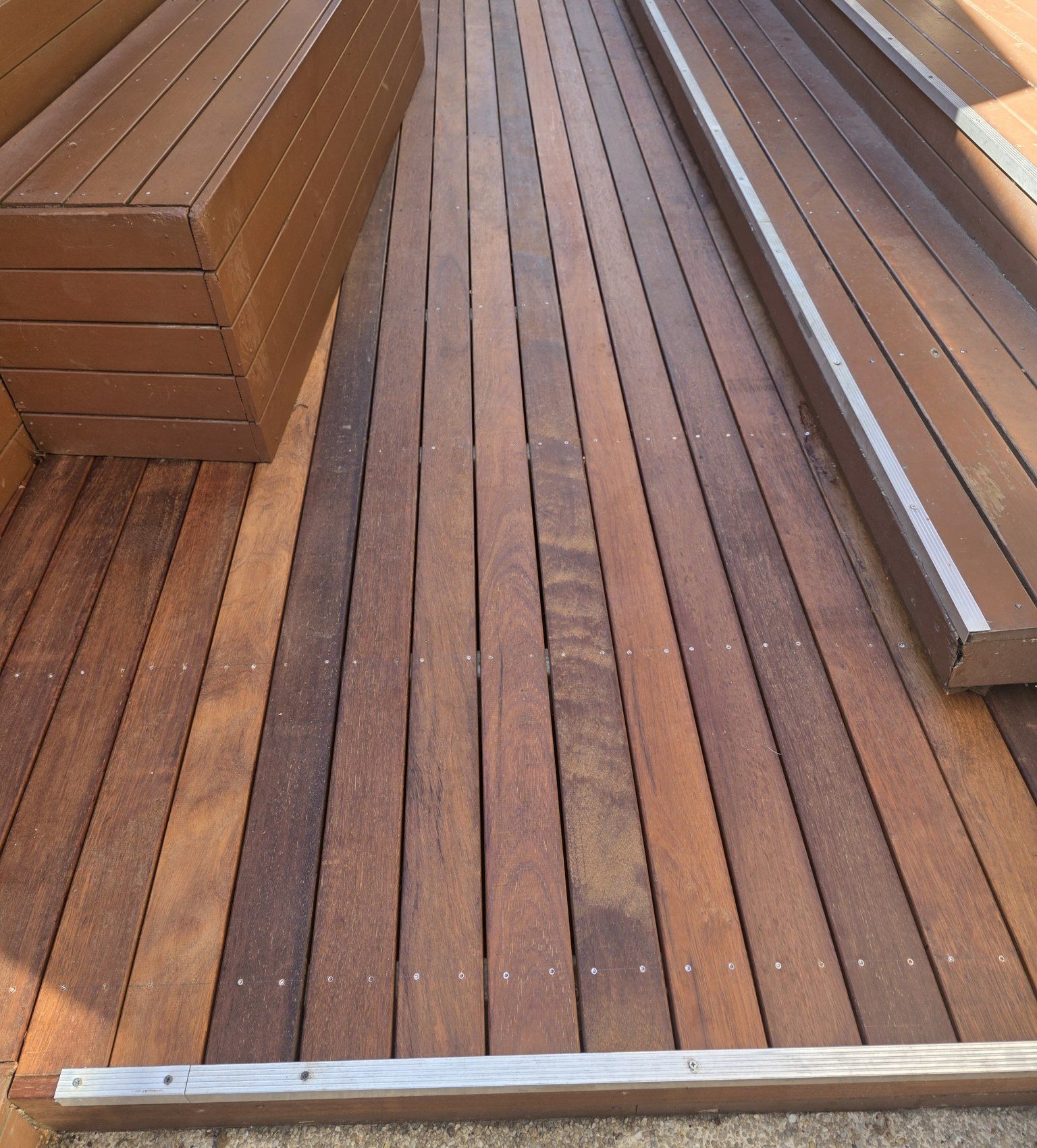 New hardwood deck and step in Berwick built by Kaymar Construction