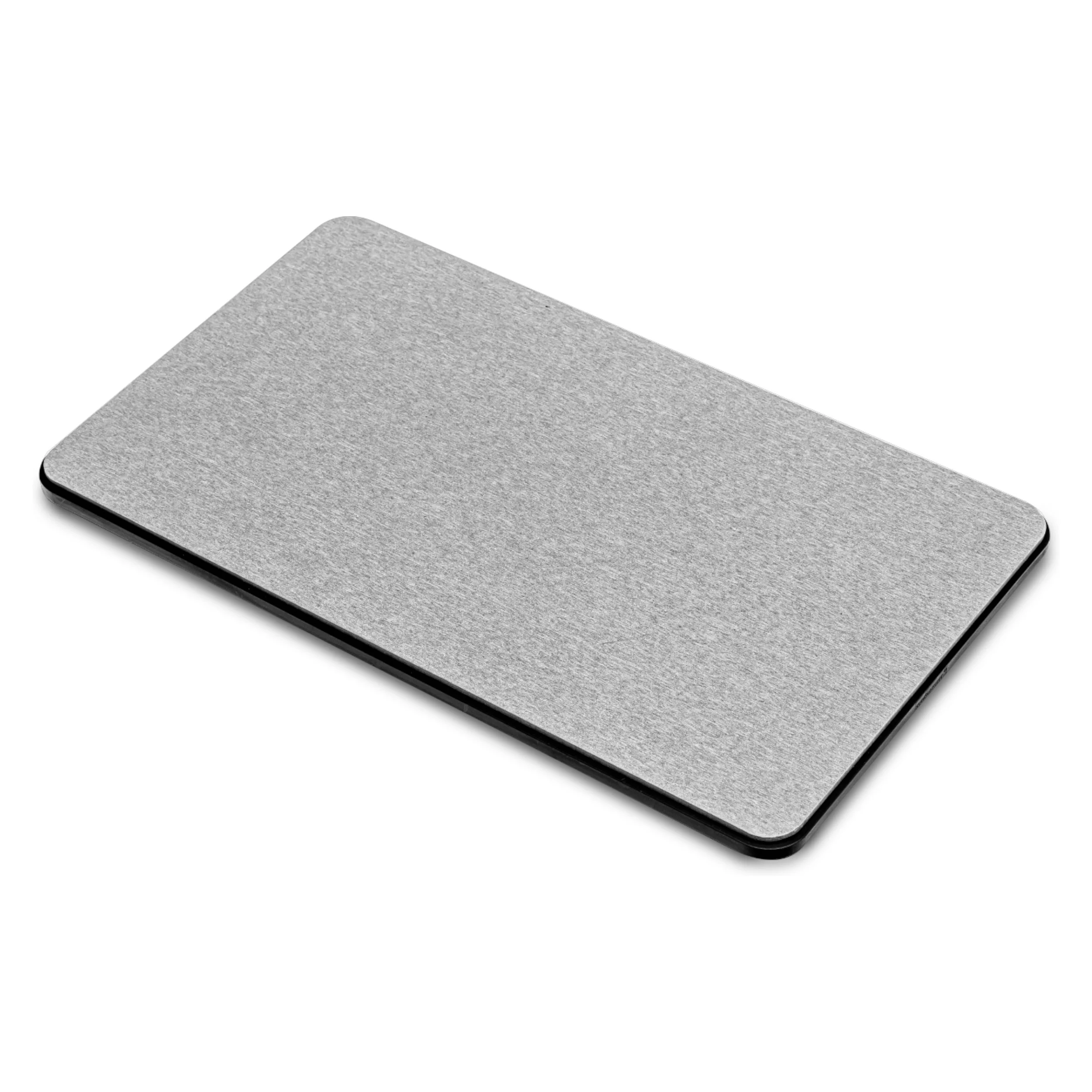 A rectangular silver-colored object with a textured surface, likely a tech gadget or accessory.