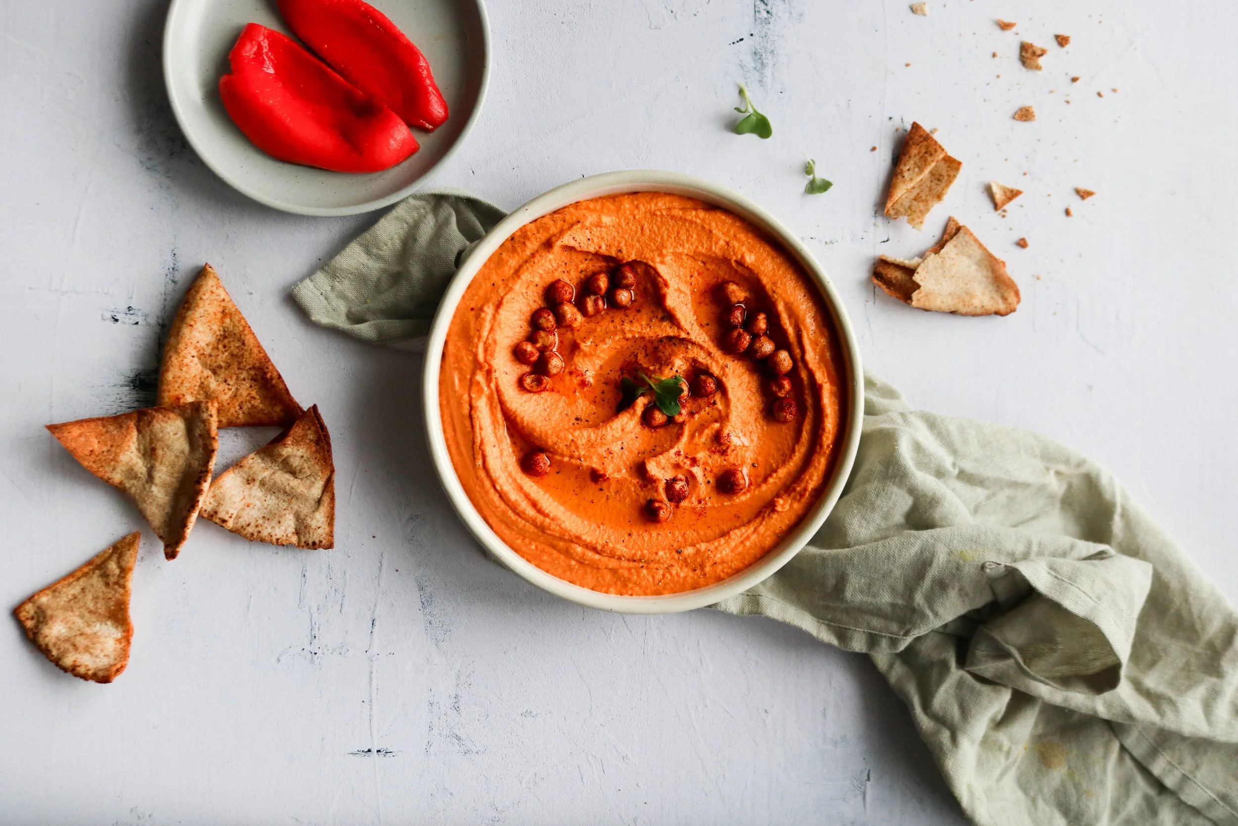 Houmous aux poivrons rouges rôtis