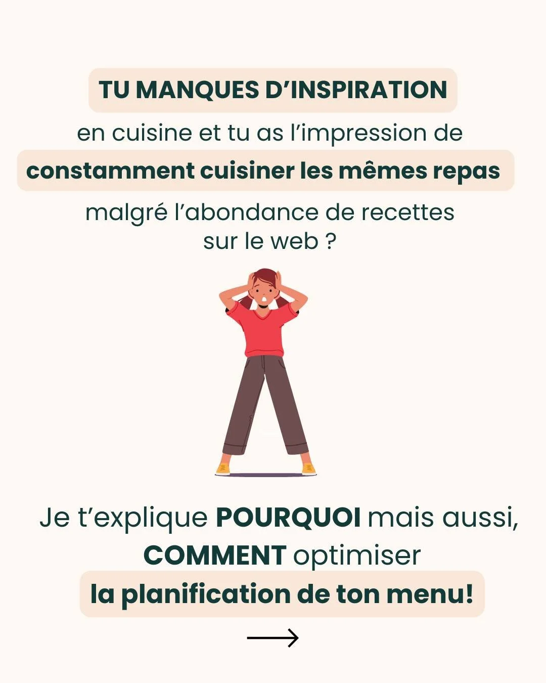 &laquo; Pourquoi on finit TOUJOURS par manger la m&ecirc;me chose alors qu'Internet d&eacute;borde de recettes ? 🤯

On pense souvent que le probl&egrave;me, c'est le manque d'inspiration. Mais en r&eacute;alit&eacute;, c'est la surcharge de d&eacute