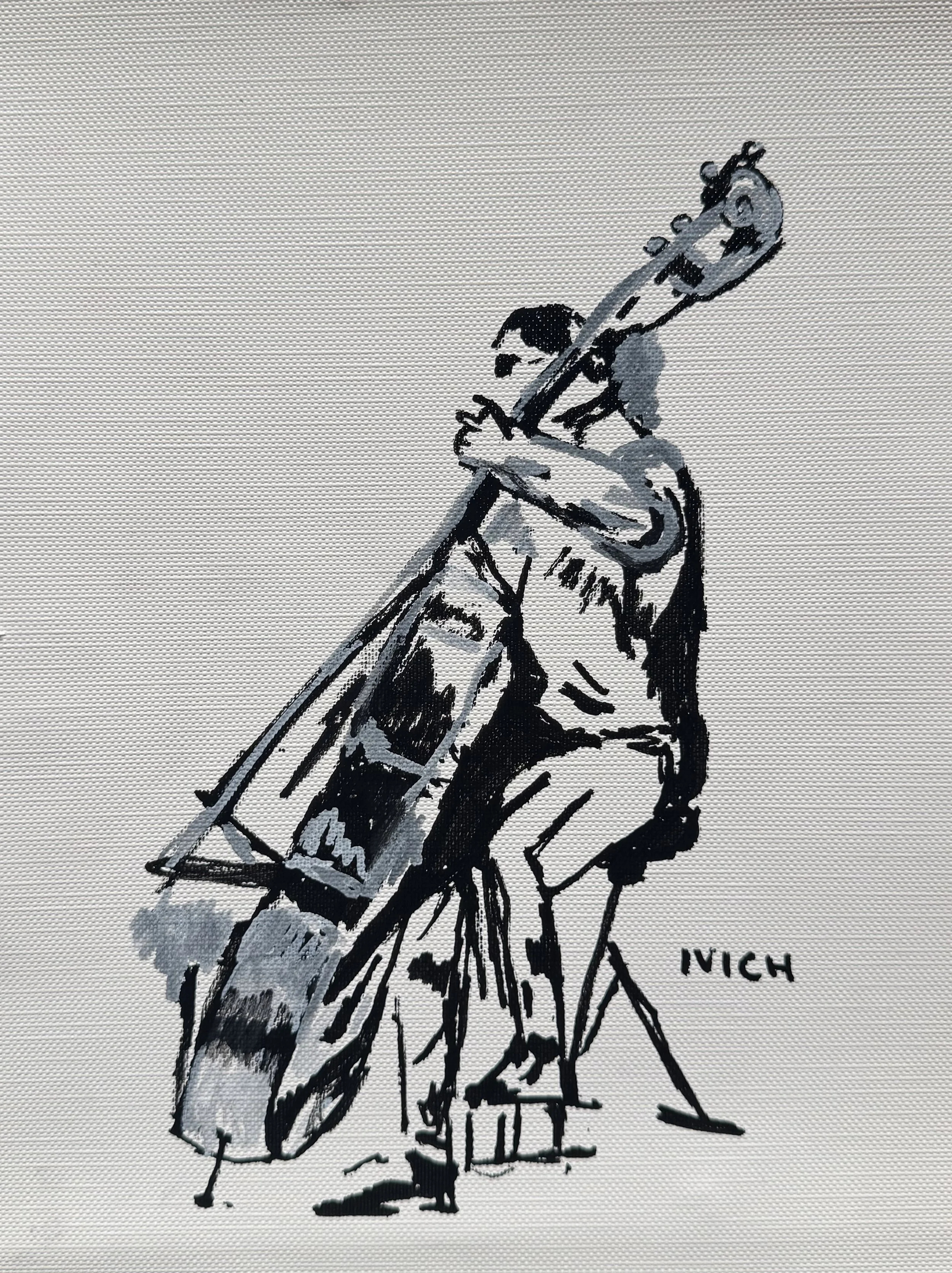 Portrait done by unknown artist of bassist Kody Thiessen