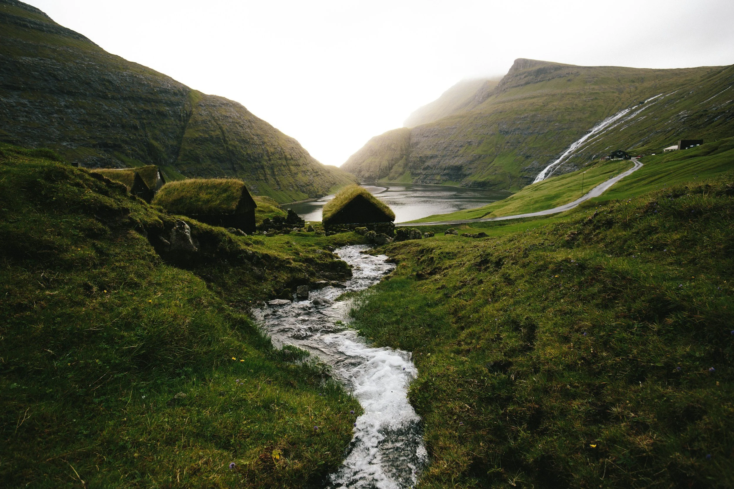 river in a green valley