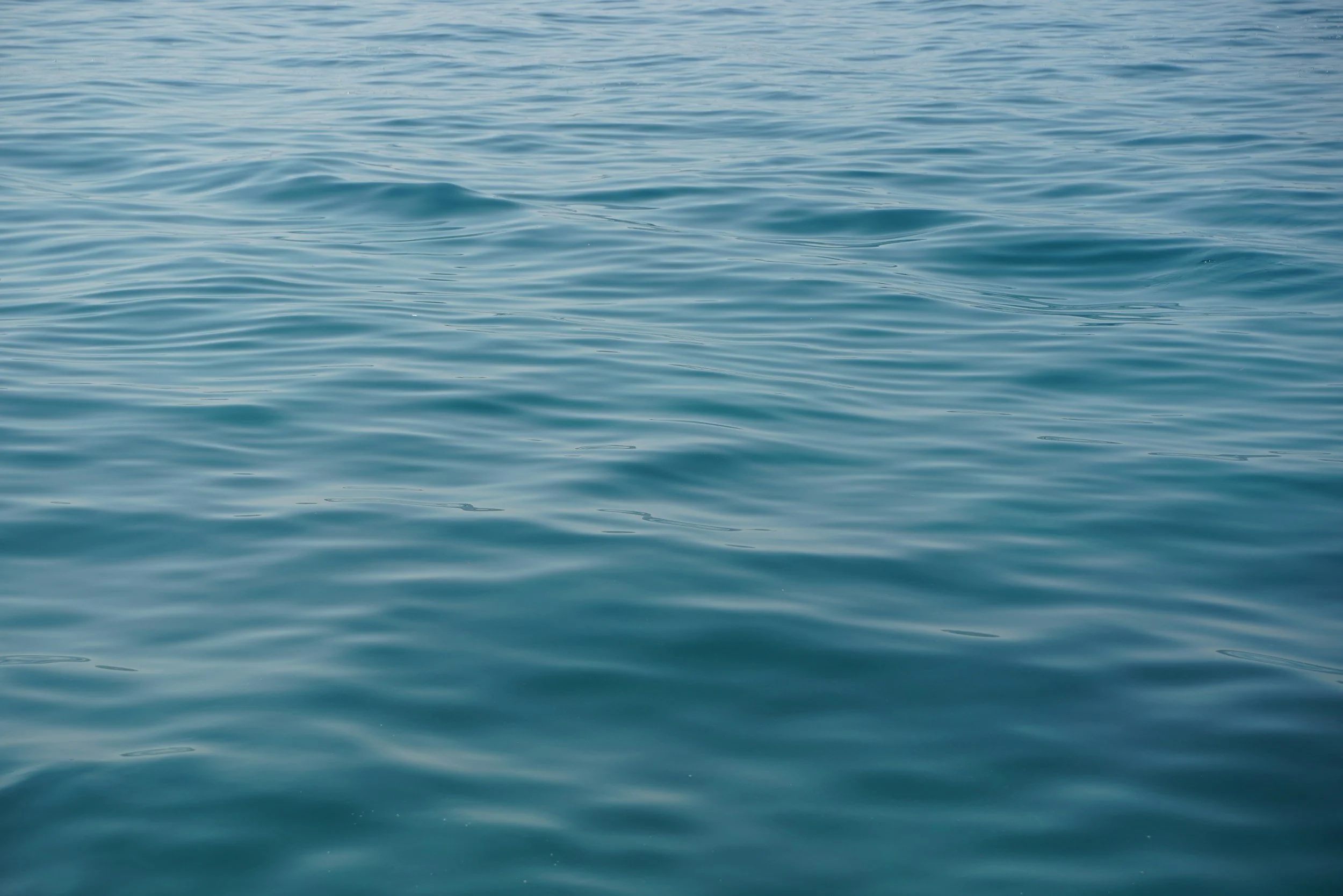 An expanse of calm ocean water with gentle ripples on the surface.