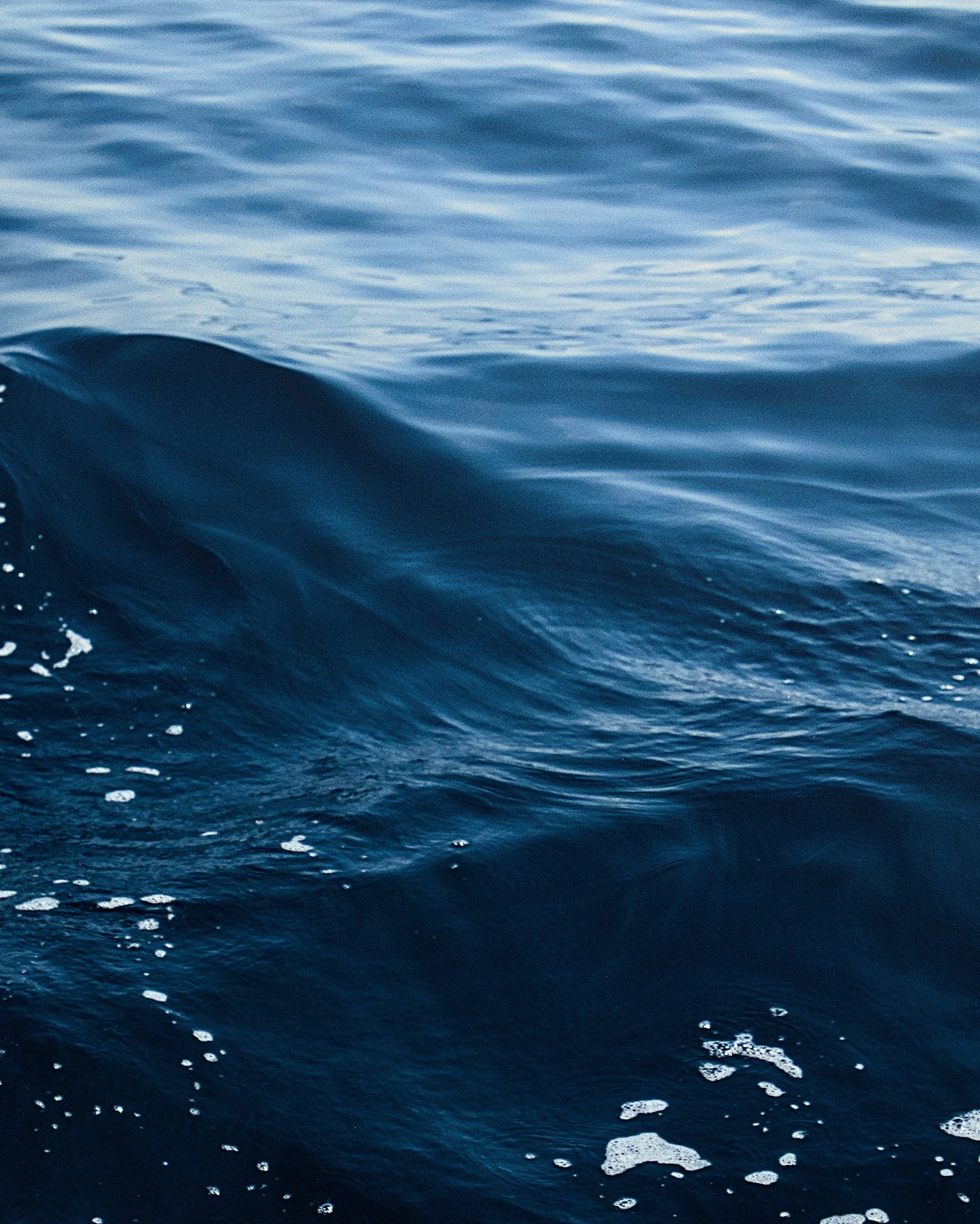 close up of dark blue water