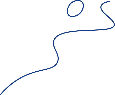 Blue wavy line on white background