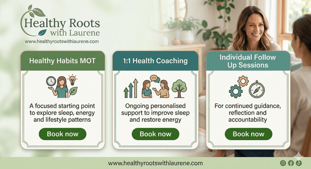 Healthy Roots with Laurene coaching options