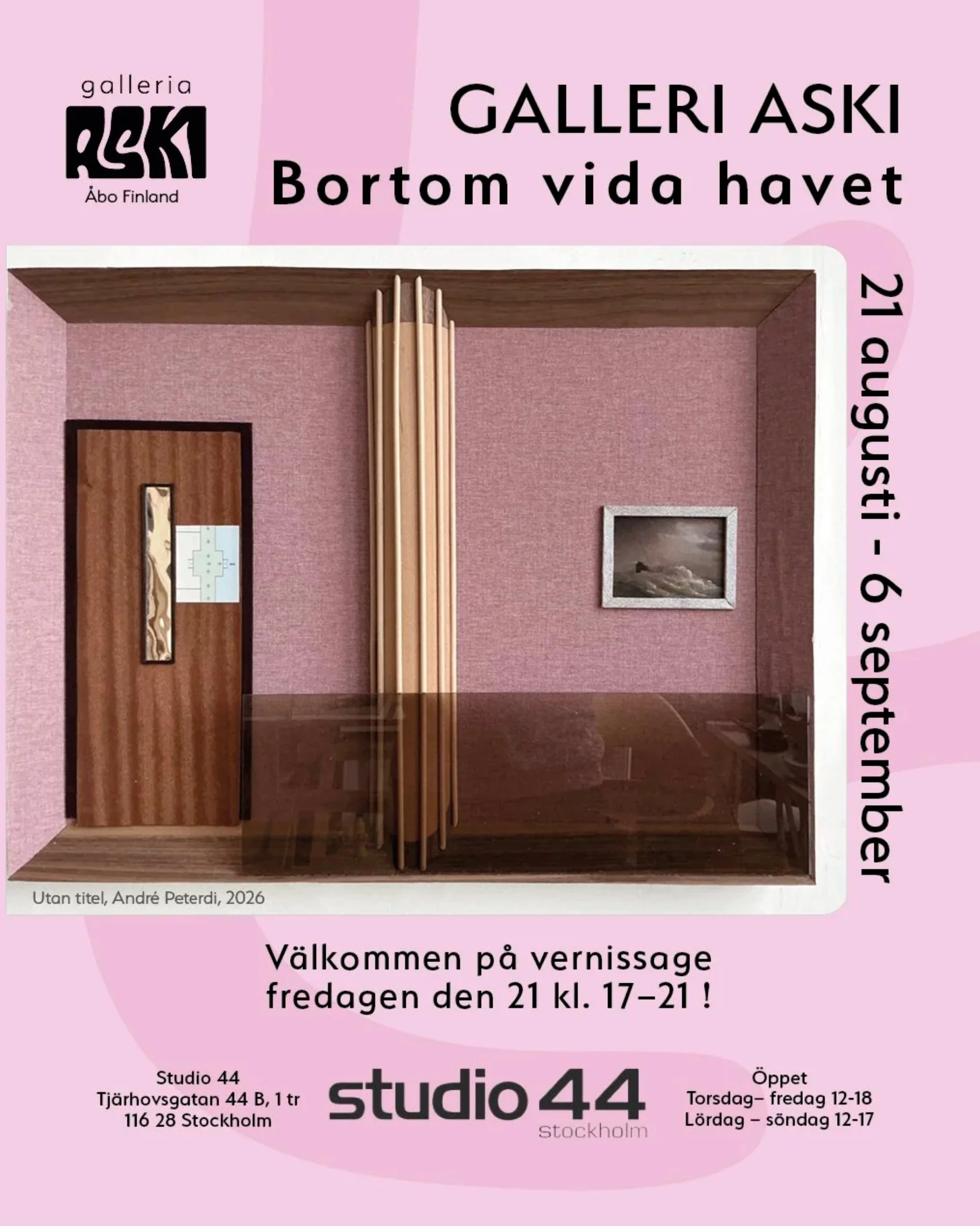 STUDIO 44, BORTOM VIDA HAVET, STOCKHOLM 21.8.-6.9.2026