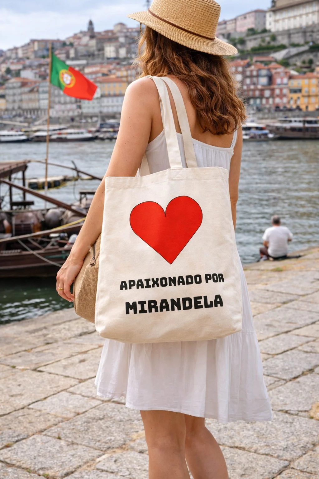 apaixonado por mirandela  mirandela souvenir  portugal city tote bag  tras os montes gift  saco de algodão mirandela