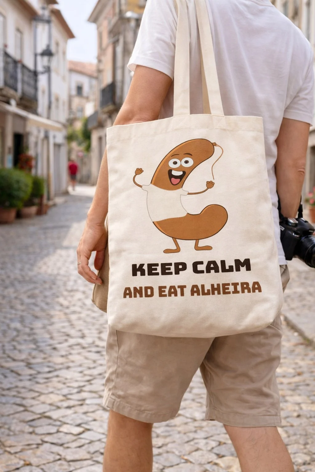keep calm eat alheira  alheira mirandela  mirandela food souvenir  portugal gastronomic gift  tras os montes tote bag