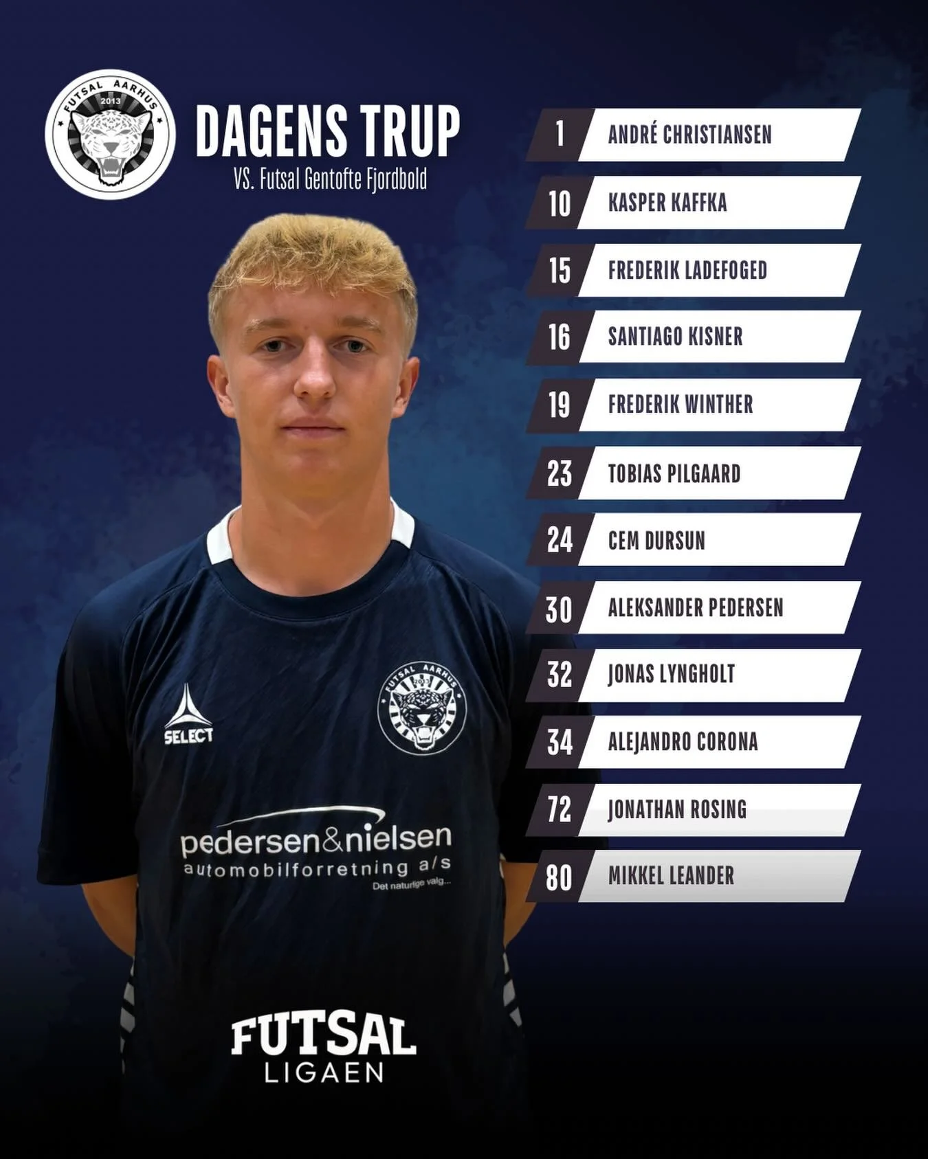 Her er truppen, der kl. 18:00 skal p&aring; banen og k&aelig;mpe for en sejr 🙌