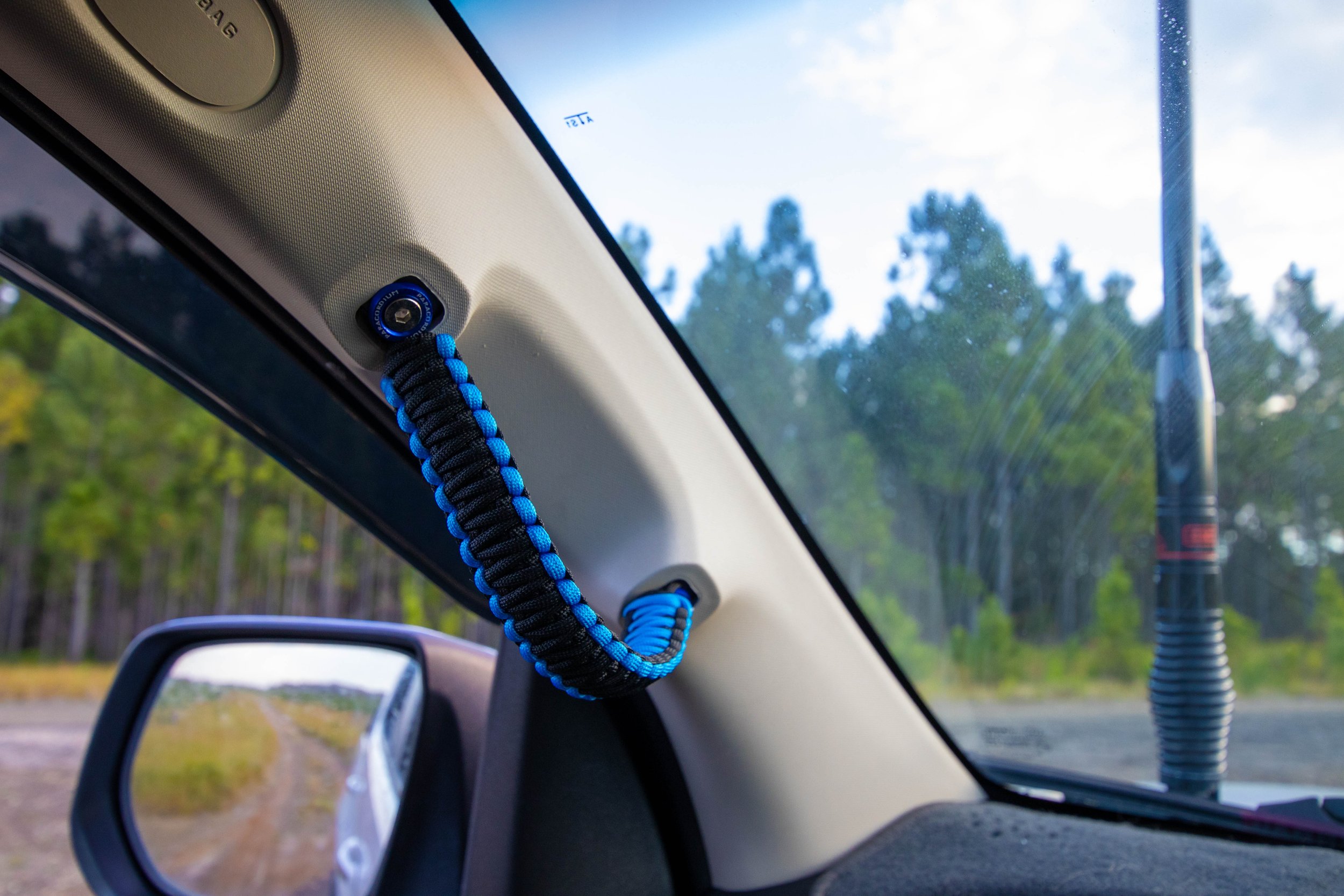 Black And Light Blue Grab Handles