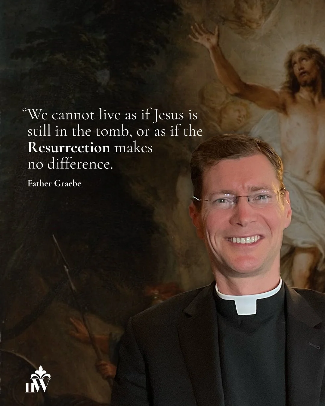 The stone is rolled away and He is risen. Happy Easter from Father Graebe #Easter #Jesus #catholic