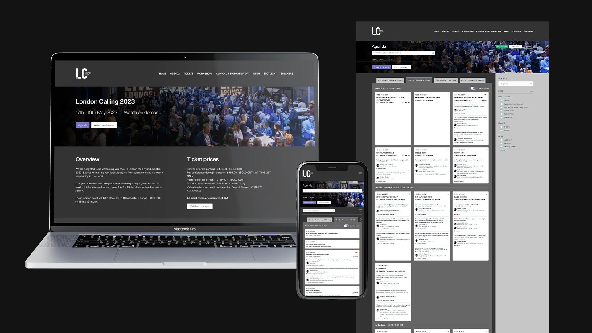 events micro-site redesign