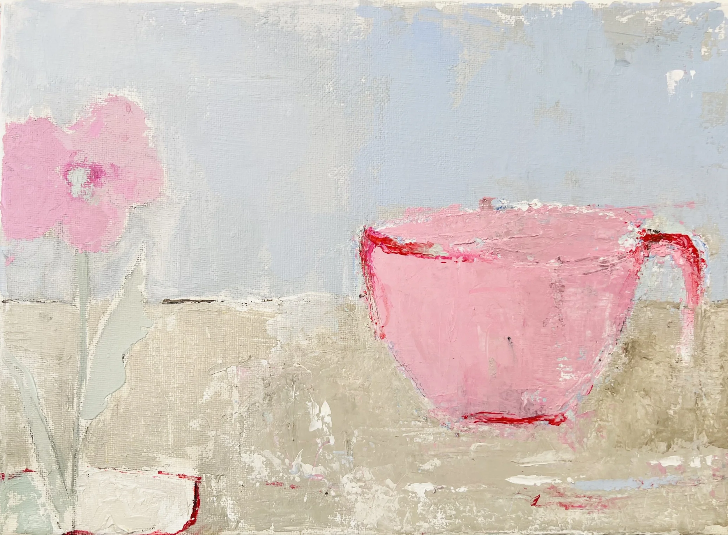 Cup and flower / Acrylic on canvas / 33x24 cm 