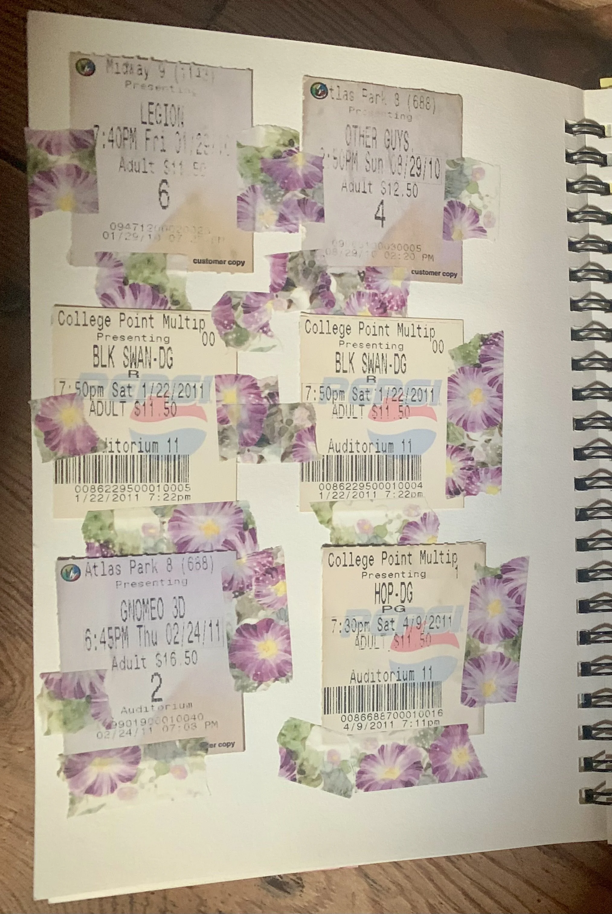 Old movie ticket stubs.