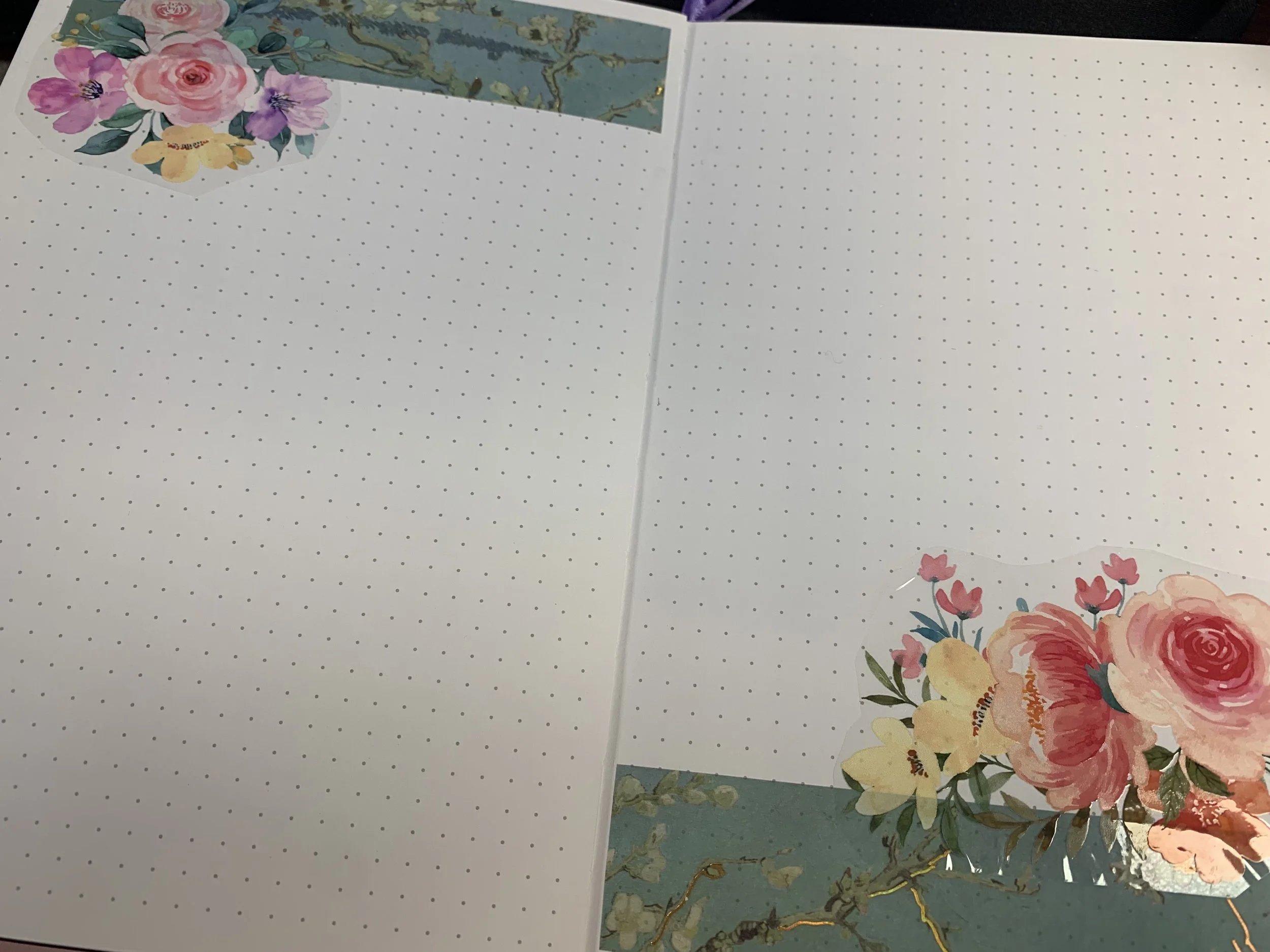 Bullet journal spread with area to write.