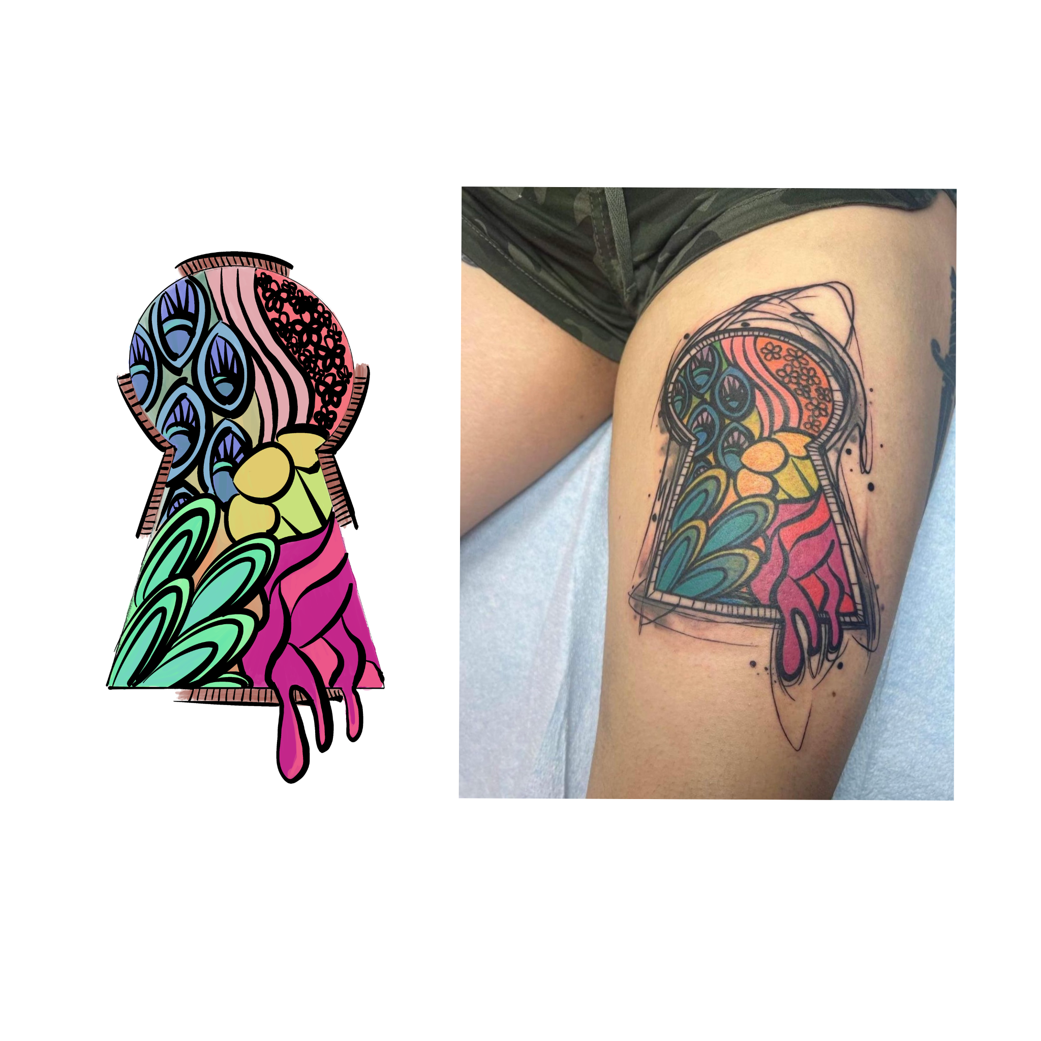 Keyhole Tattoo Design.