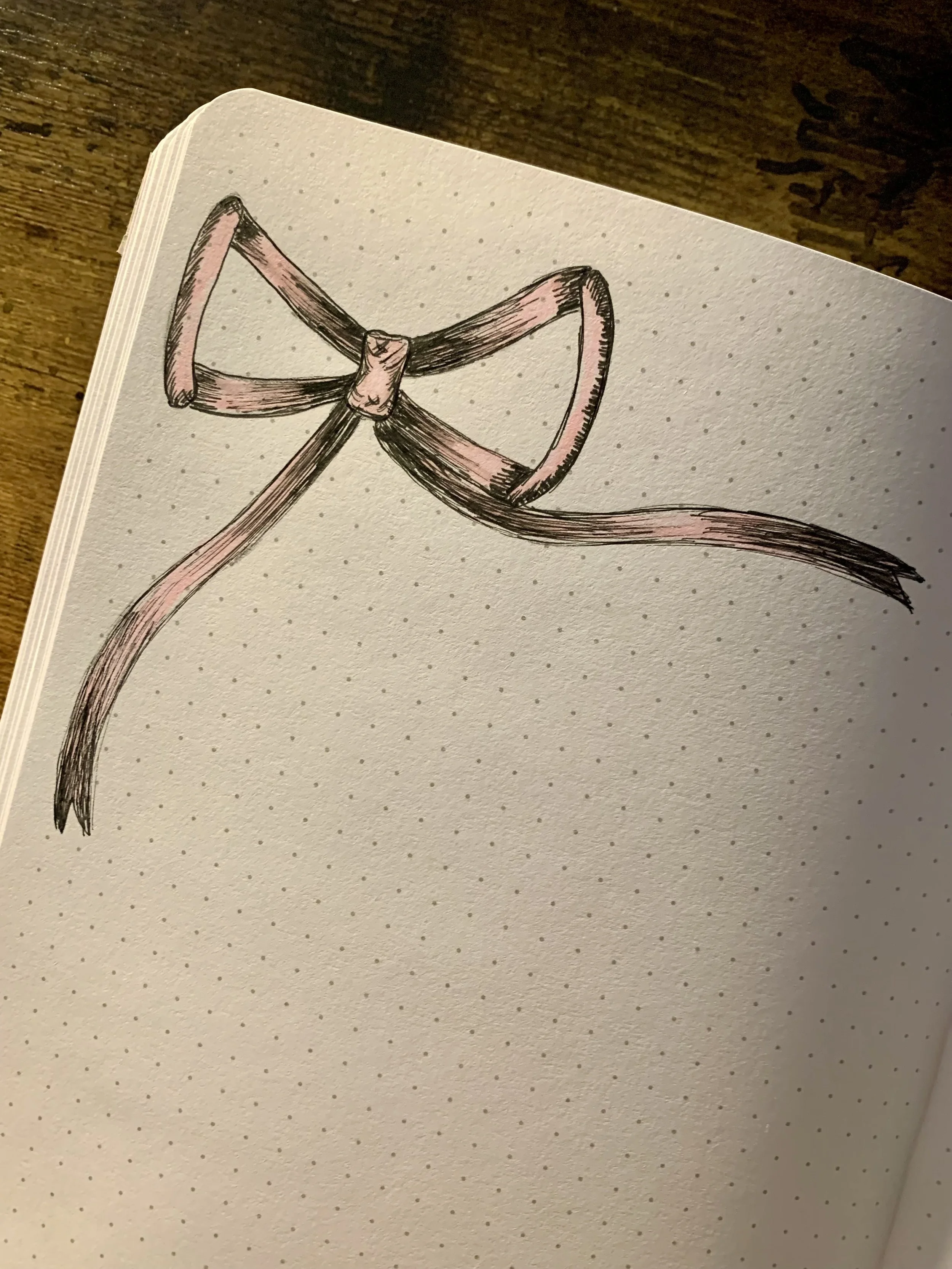 Illustration of a ribbon in my old bullet journal.