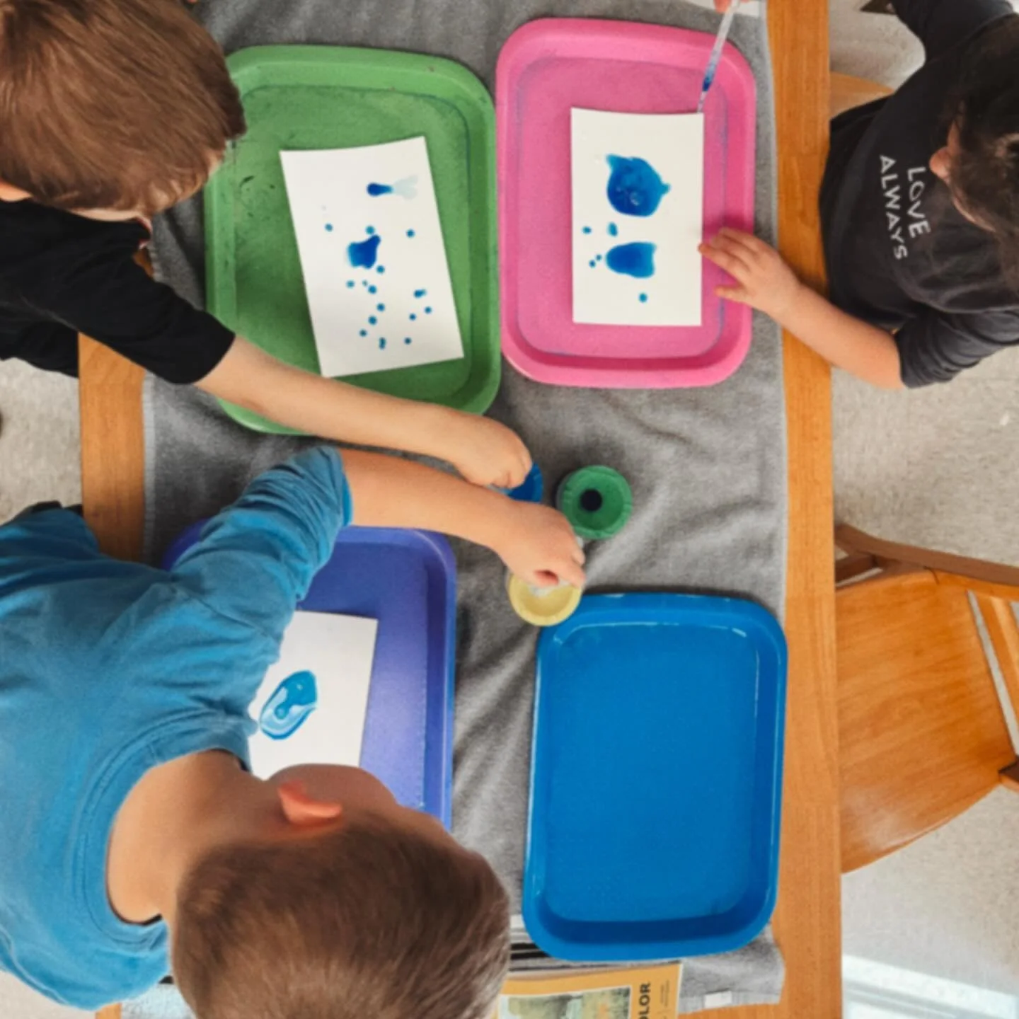 We are learning all about Natural Wonders this week! Our preschool students are using droppers to watercolor paint waterfalls! 💧