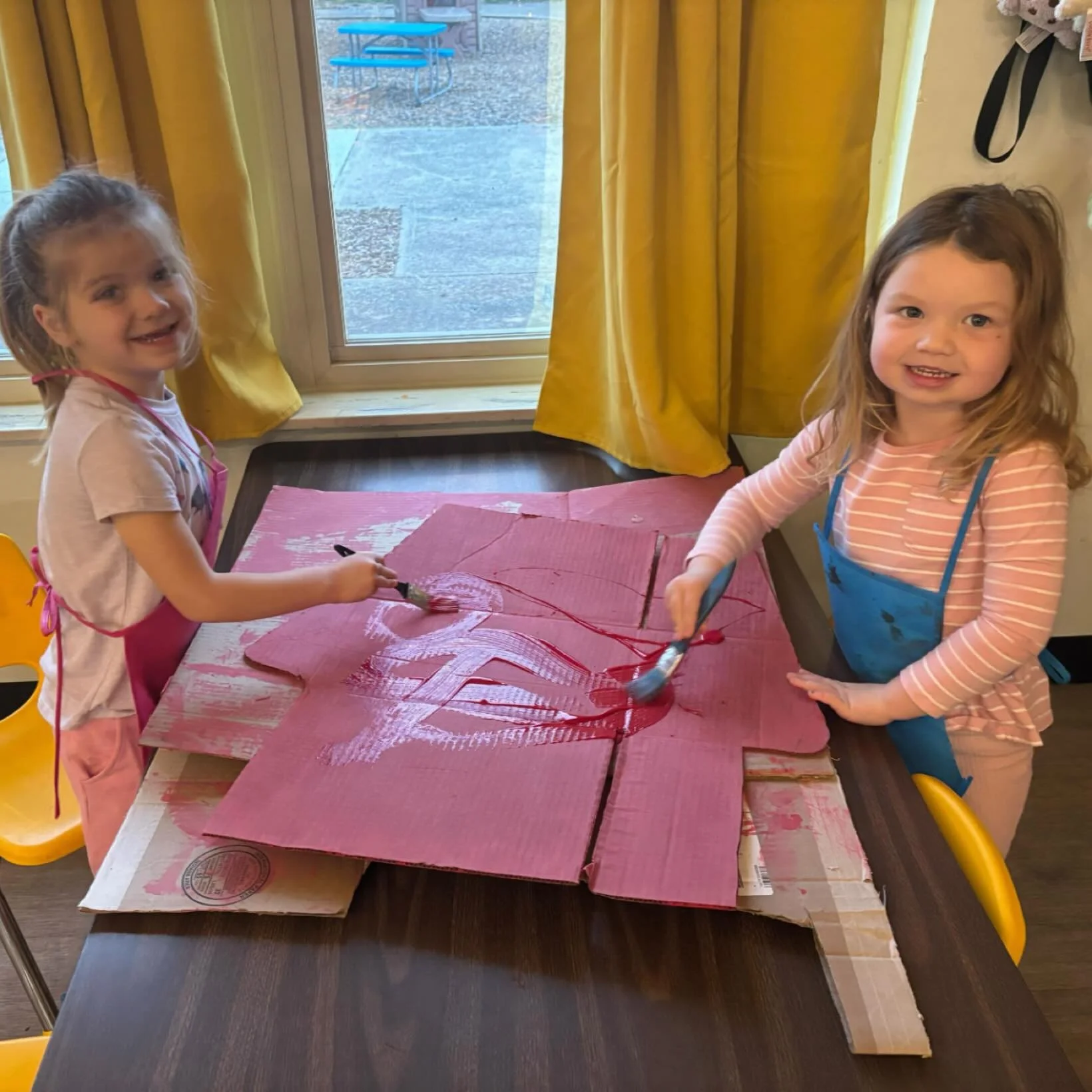 Ursa Major working hard on their holiday door decoration! #hardwork #doordecorating