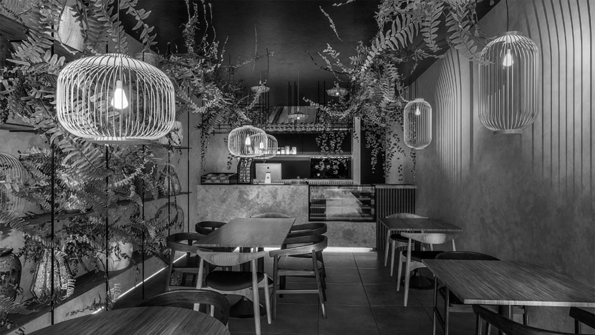 Diseño interior del Coffee Bar Malena Tulum, un espacio acogedor y contemporáneo en Tulum.