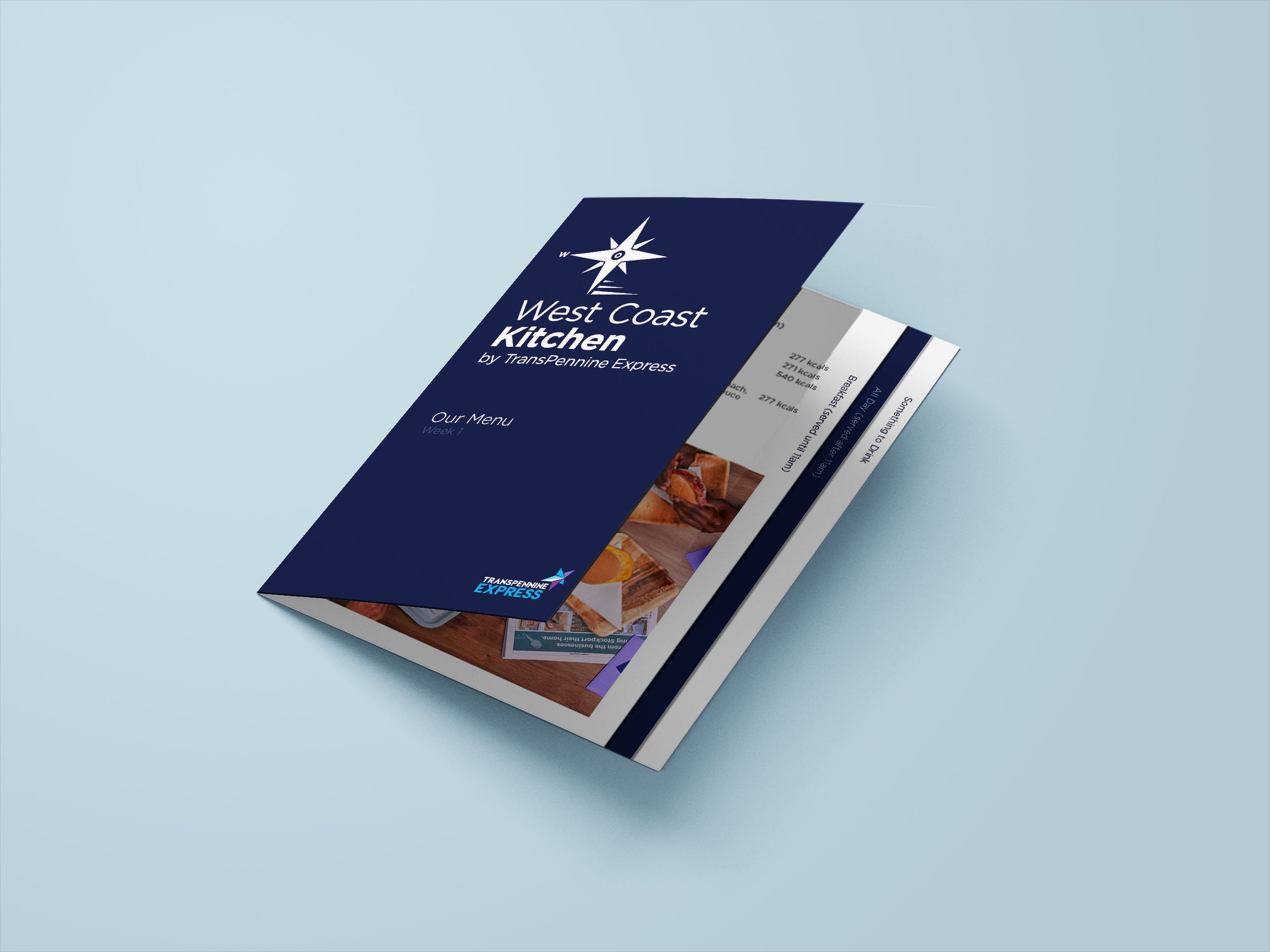 West coast Kitchen Menu design Public transport catering