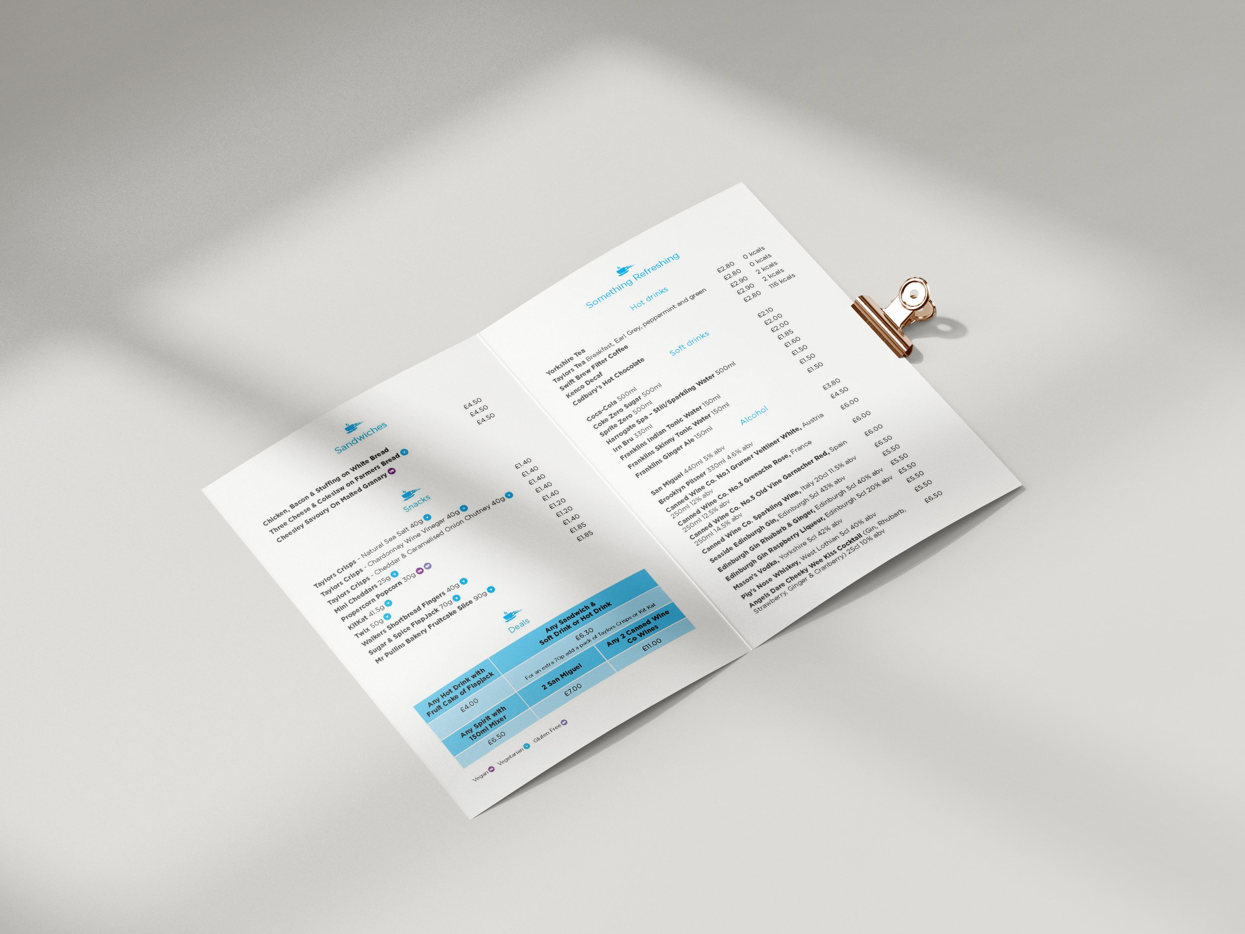 Express cafe Menu design public transport catering