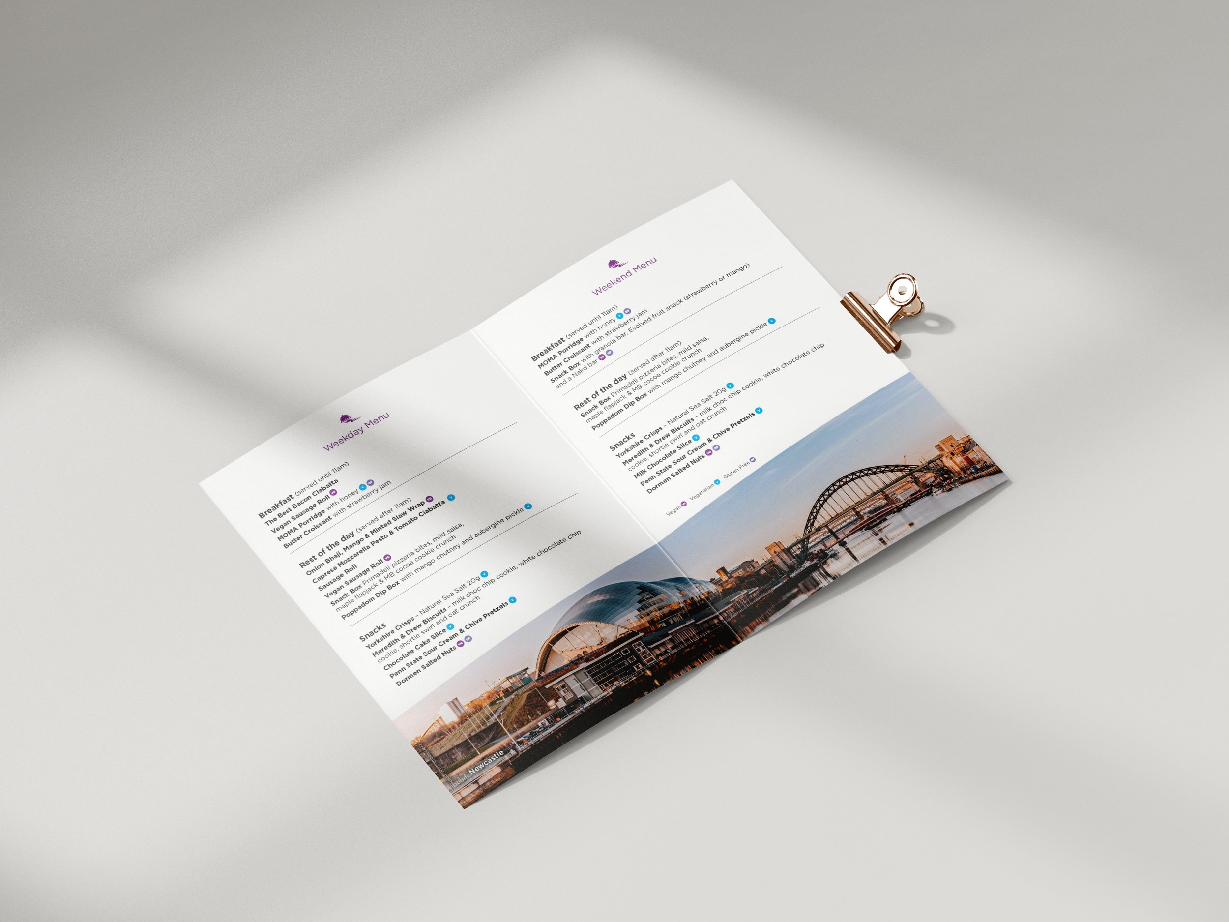 Express plus Menu design public transport catering