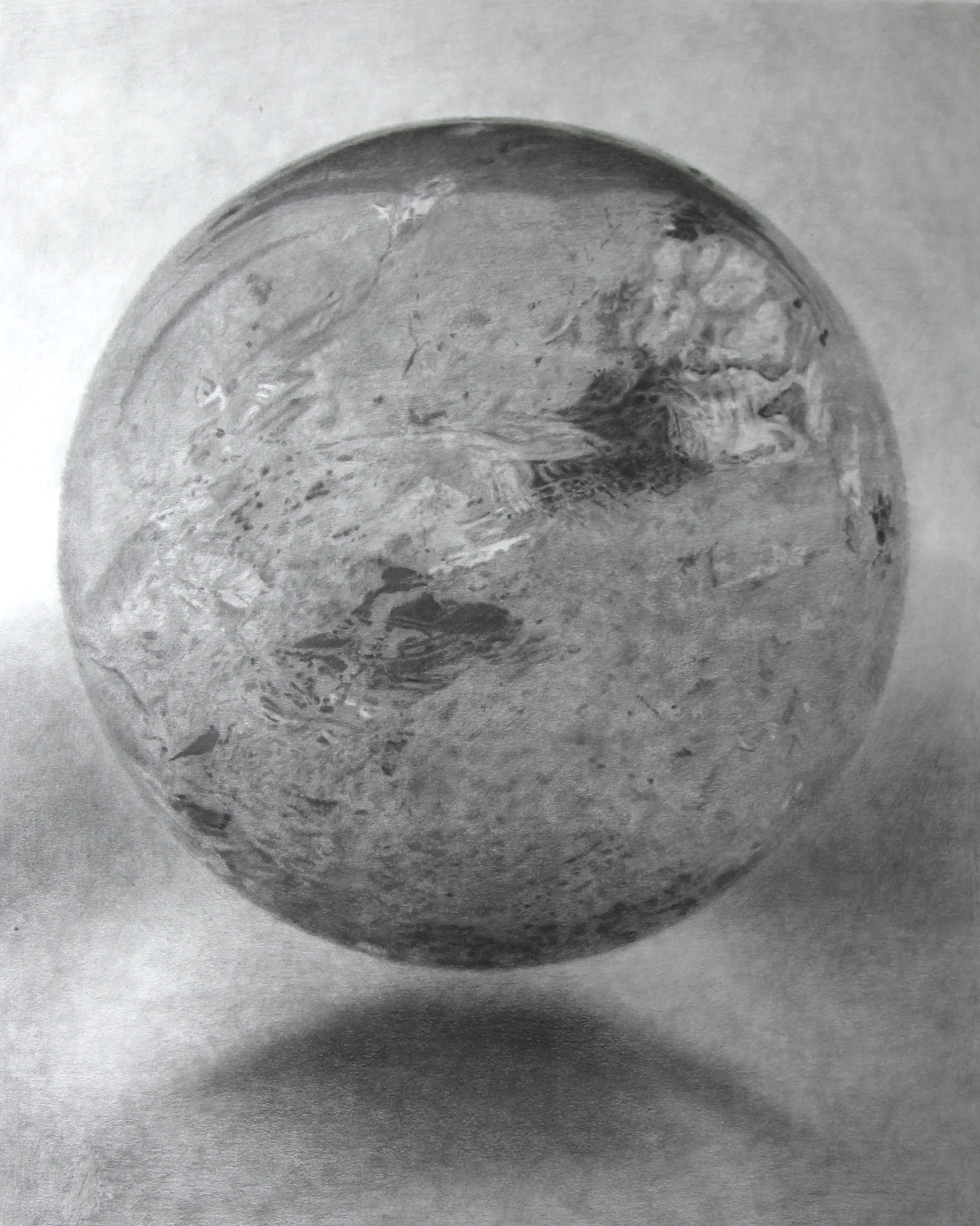 Crystal Ball Study inverted, 50x70cm, 19,7x15,7 inch, Pencil and Chalk on Paper,, 2025