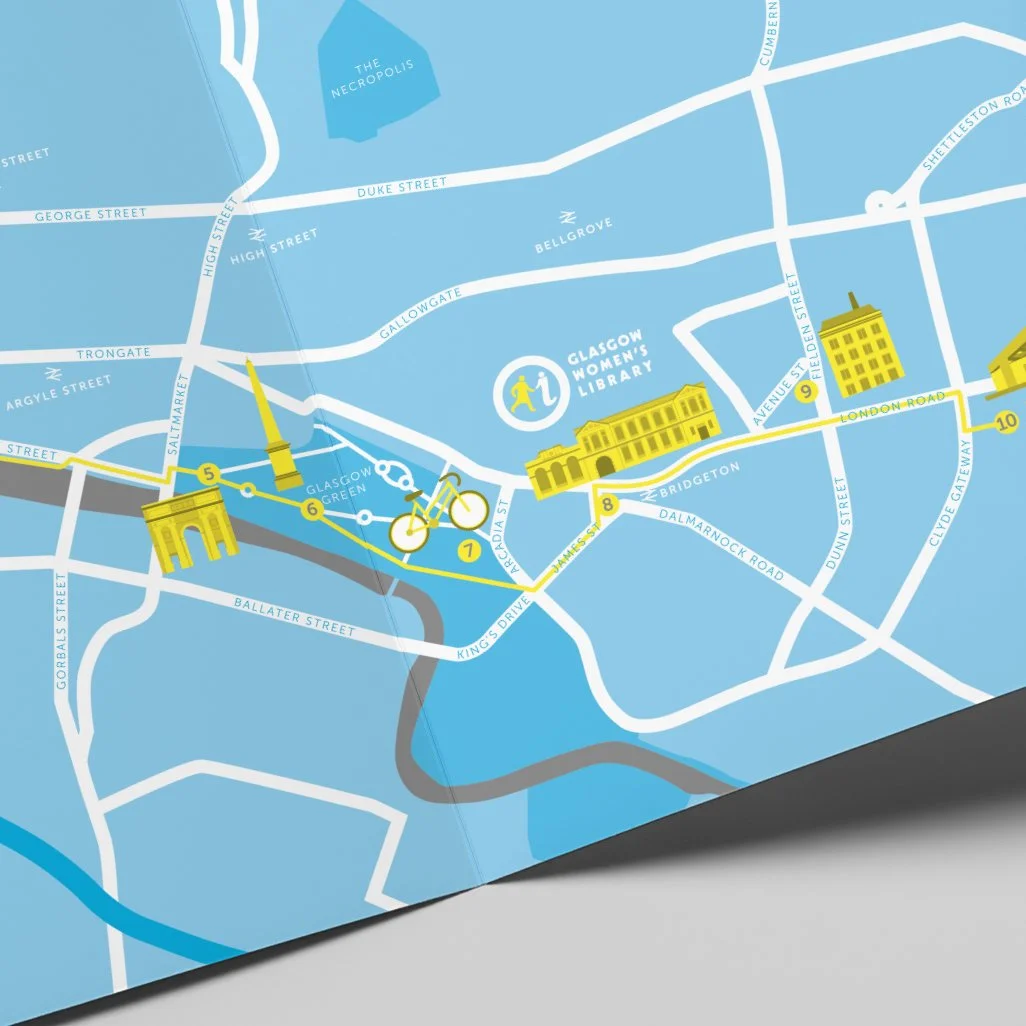 Clydeside Women's Heritage Bike Ride leaflet and map detail