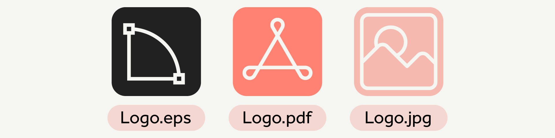 Illustration of logo file icons