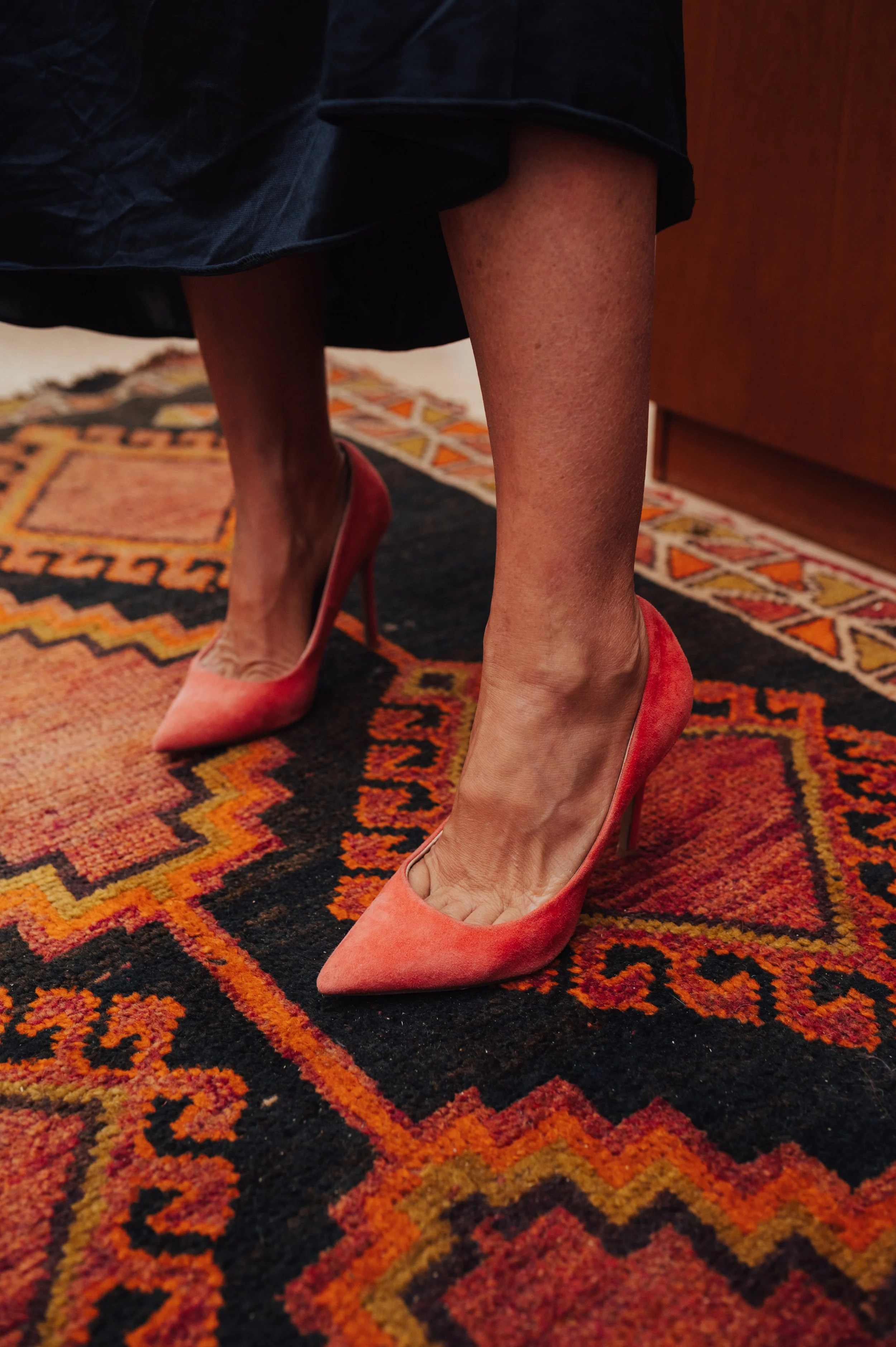 Topshop Coral / Pink Suede Pumps