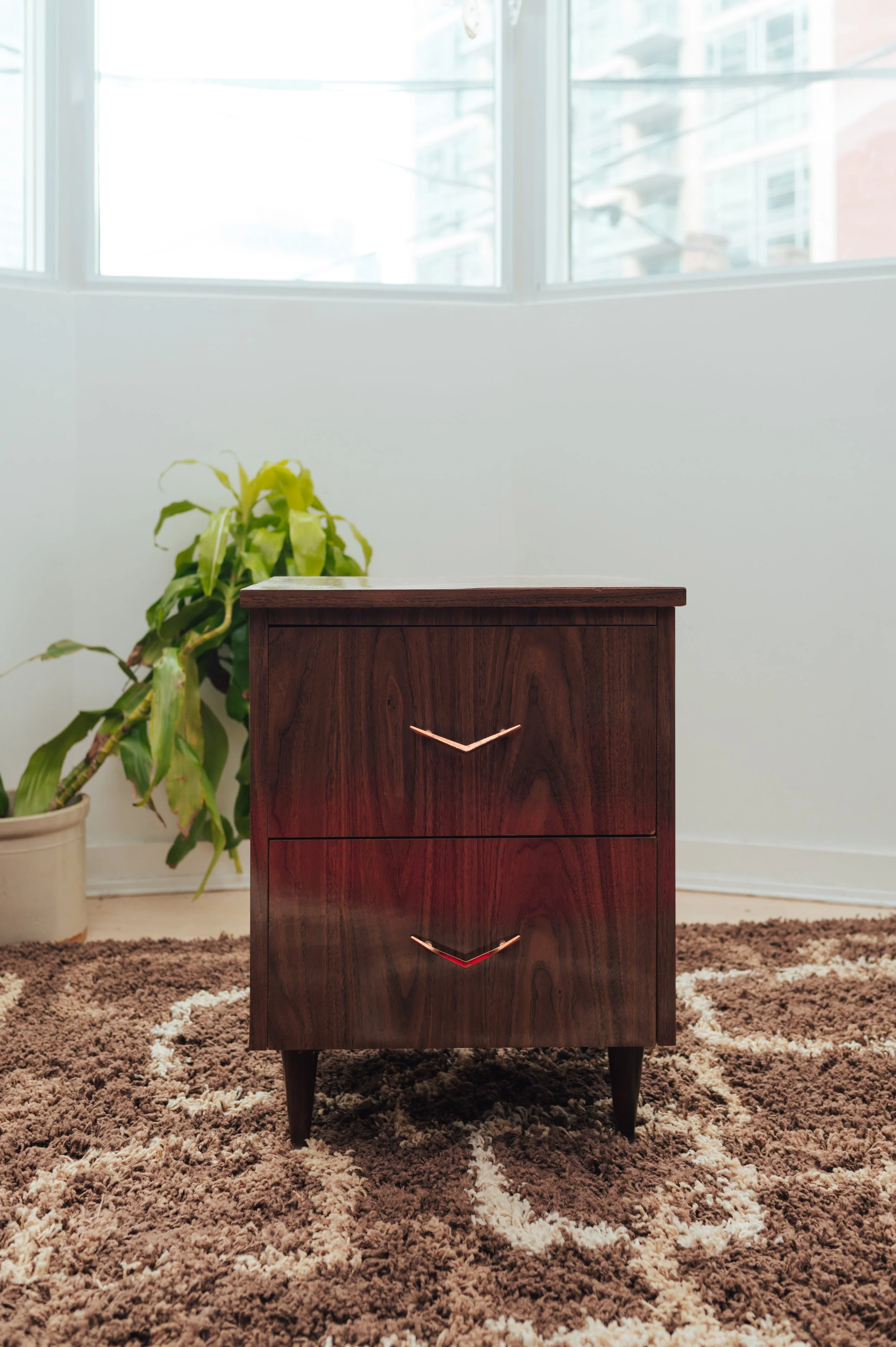 Midcentury 2-Drawer Nightstand
