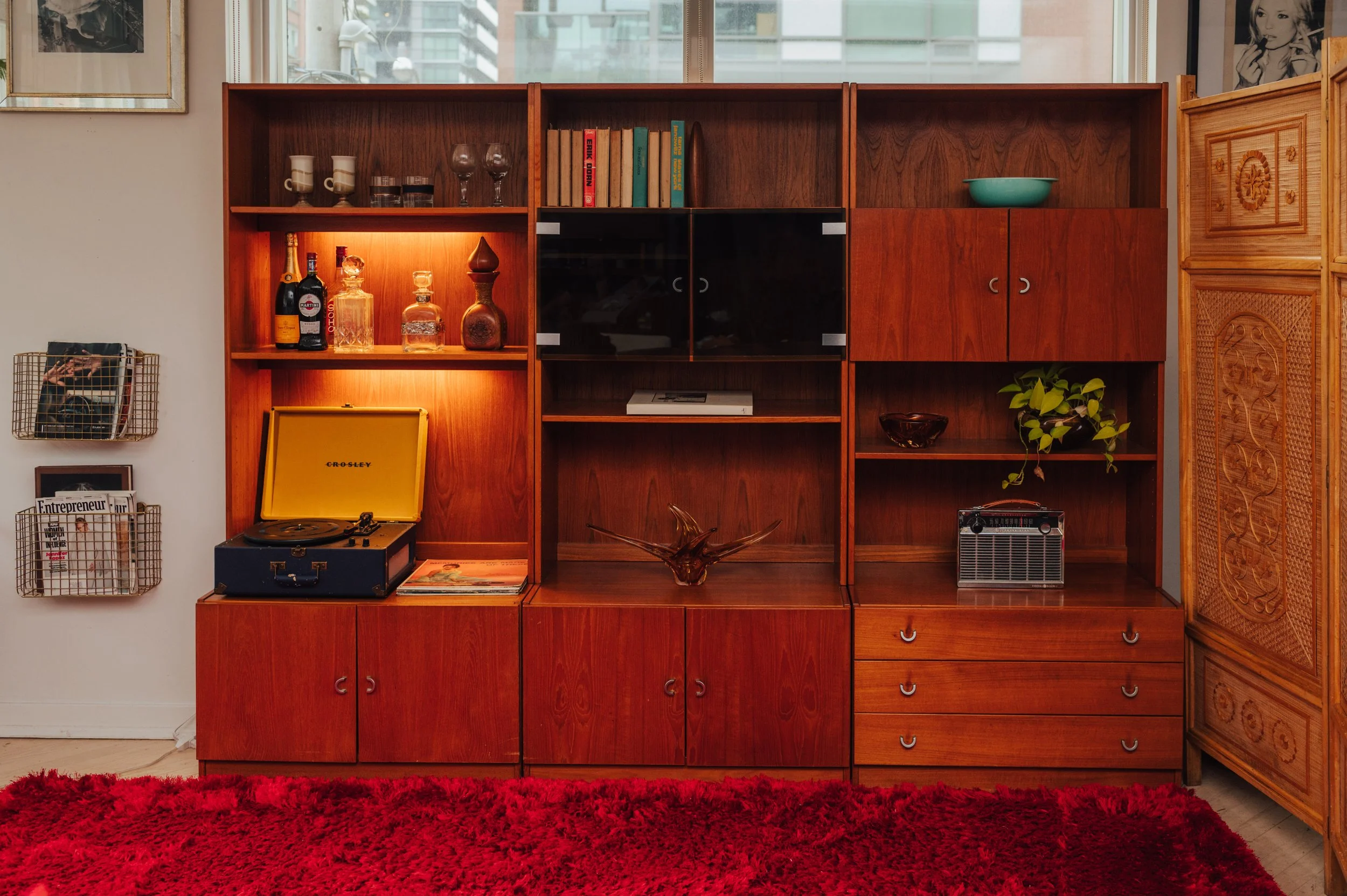 MCM Danish Teak Modular Wall Unit by Denka — Made in Denmark