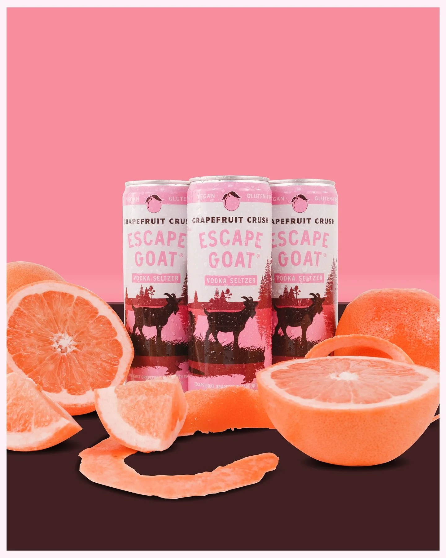 Zesty citrus, crisp finish. Grapefruit Escape Goat Vodka Seltzer is your refreshingly tart getaway. π #EscapeGoat